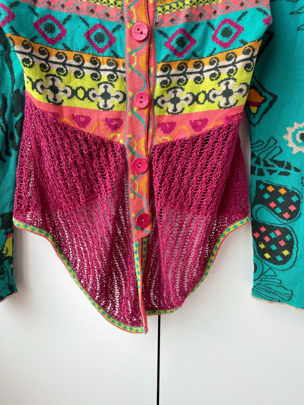 Designer Ivko Woman Multicolor Cardigan Knit Sweater Size XS / US 0-2 / IT 36-38 - 4 Thumbnail