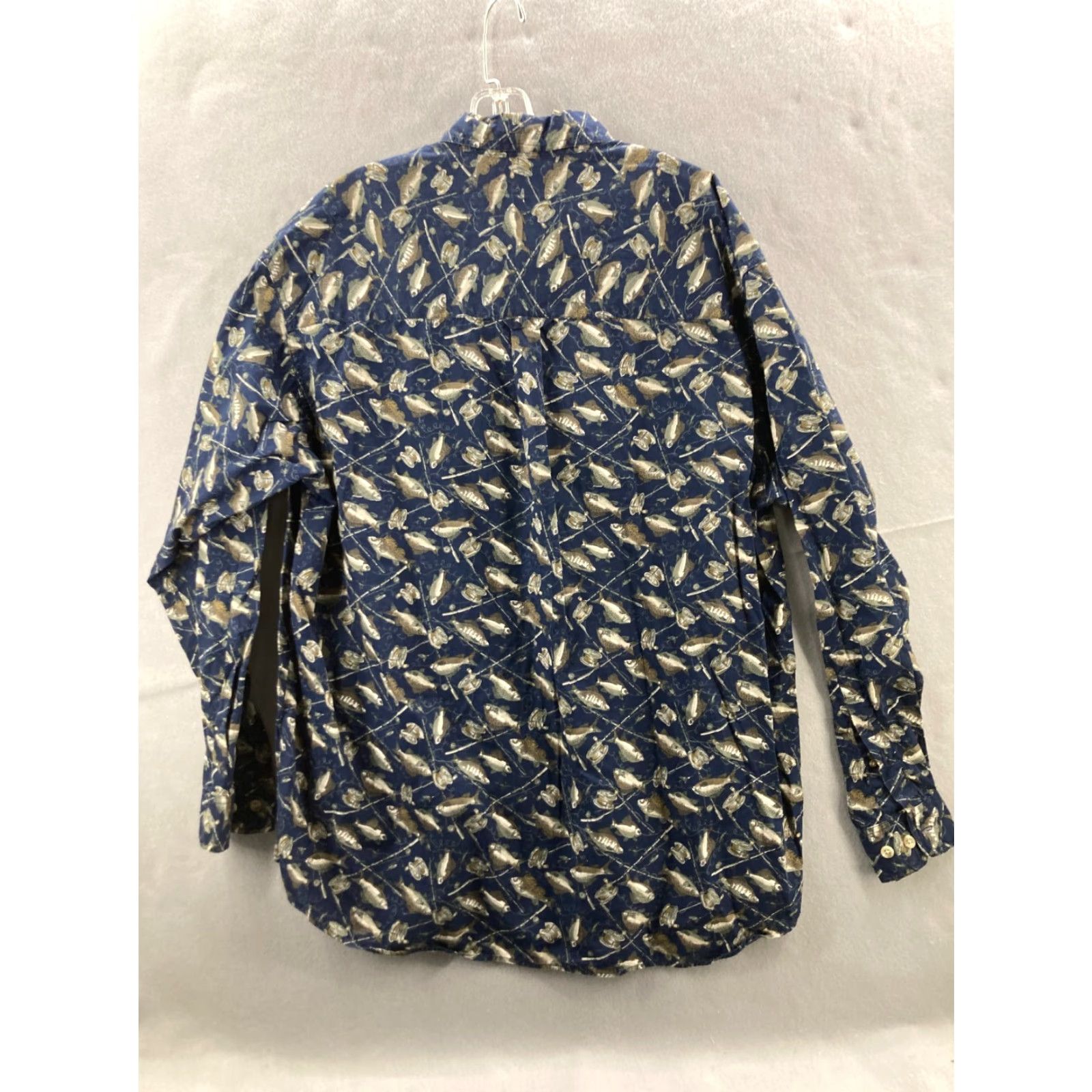Vintage Columbia Shirt Mens XXL Button-Down Long Sleeve Plaid Cotton Flannel AOP Football Fish Theme Casual Size US XXL / EU 58 / 5 - 7 Thumbnail