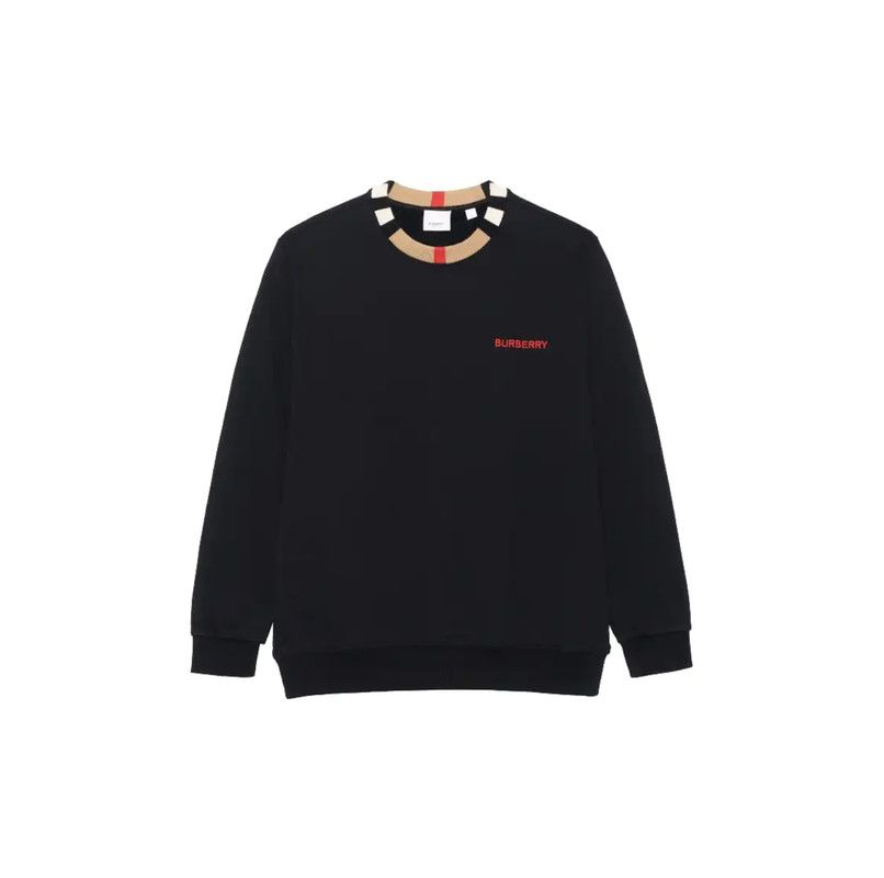 Burberry Burberry Black Cotton Lettered Long Sleeve Sweatshirt Size US S / EU 44-46 / 1 - 1 Thumbnail