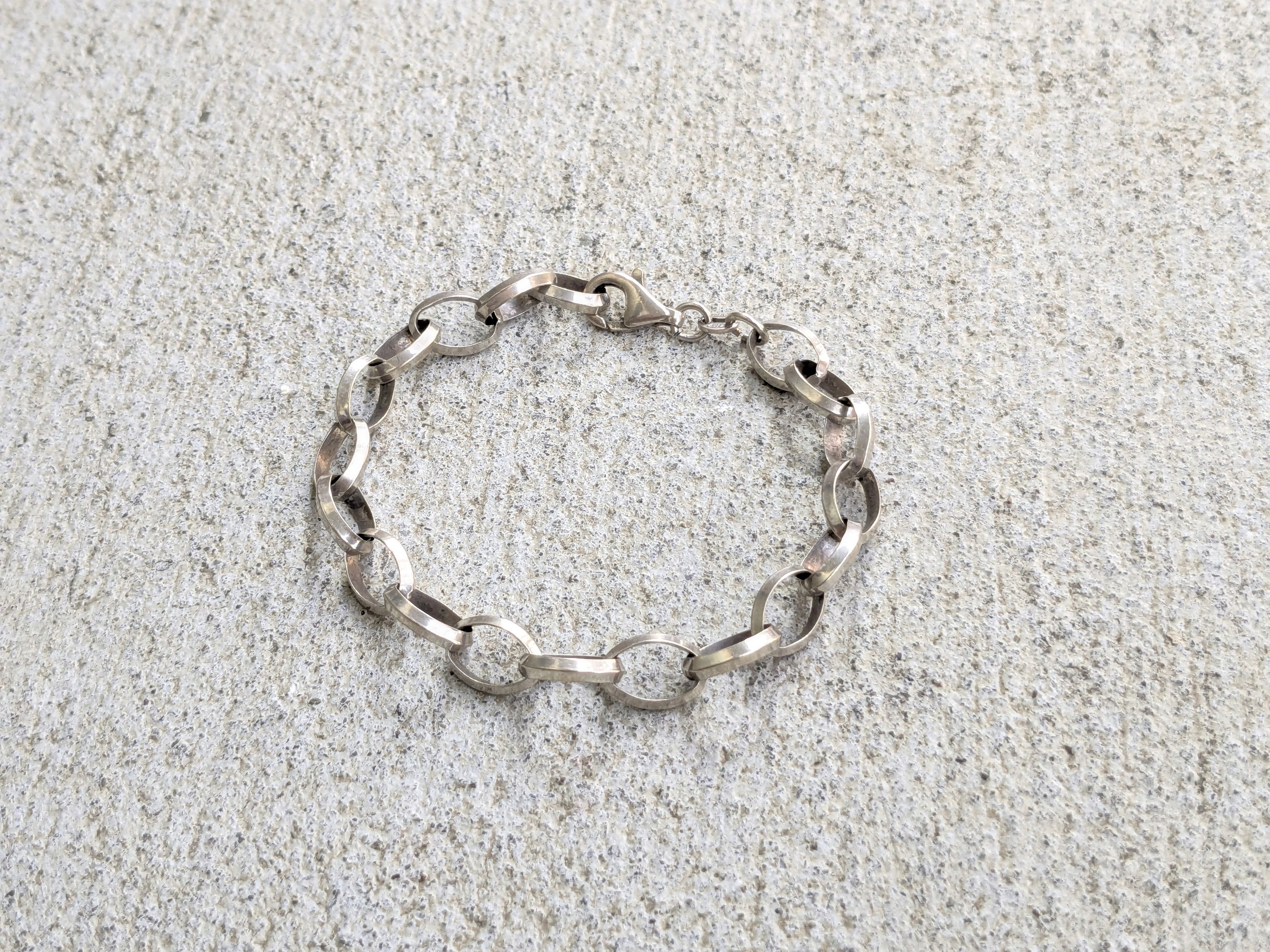 Jewelry Vintage Sterling Silver Bracelet Oval Chain 7.5" Y2K Size ONE SIZE - 2 Thumbnail
