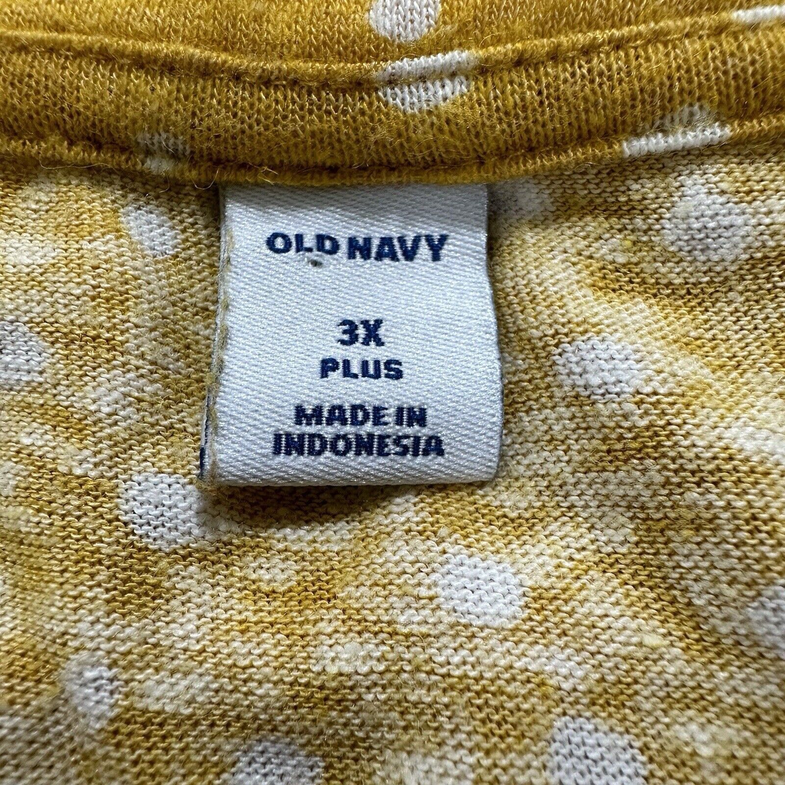 Old Navy Old Navy Women's 3X Yellow White Polka Dot Linen Tank Top Size 3XL / US 20-22 - 3 Thumbnail