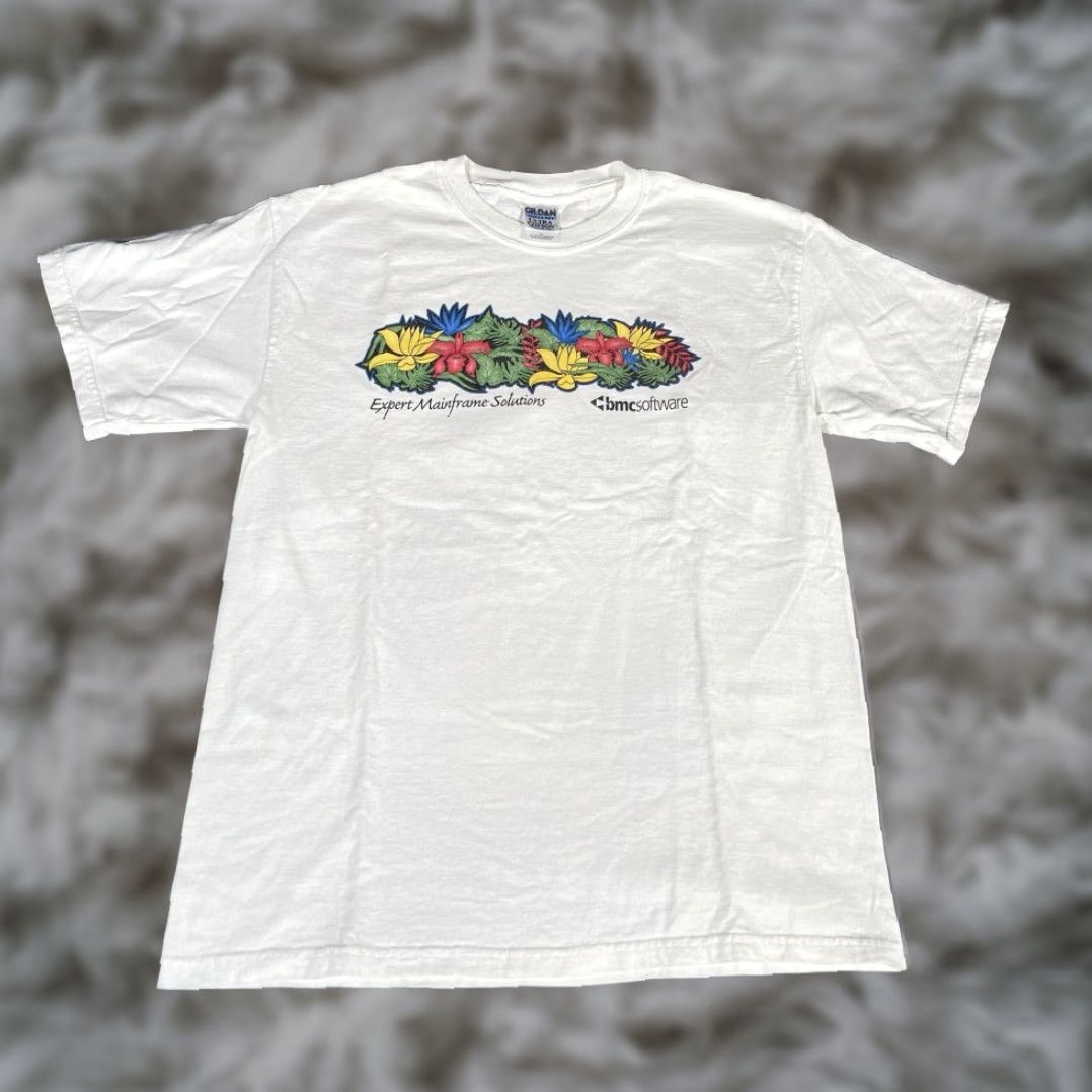 Vintage VINTAGE BMC Software Graphic Print Crew Neck Short Sleeve T Shirt Mens Medium White Cotton Retro Size US M / EU 48-50 / 2 - 3 Thumbnail