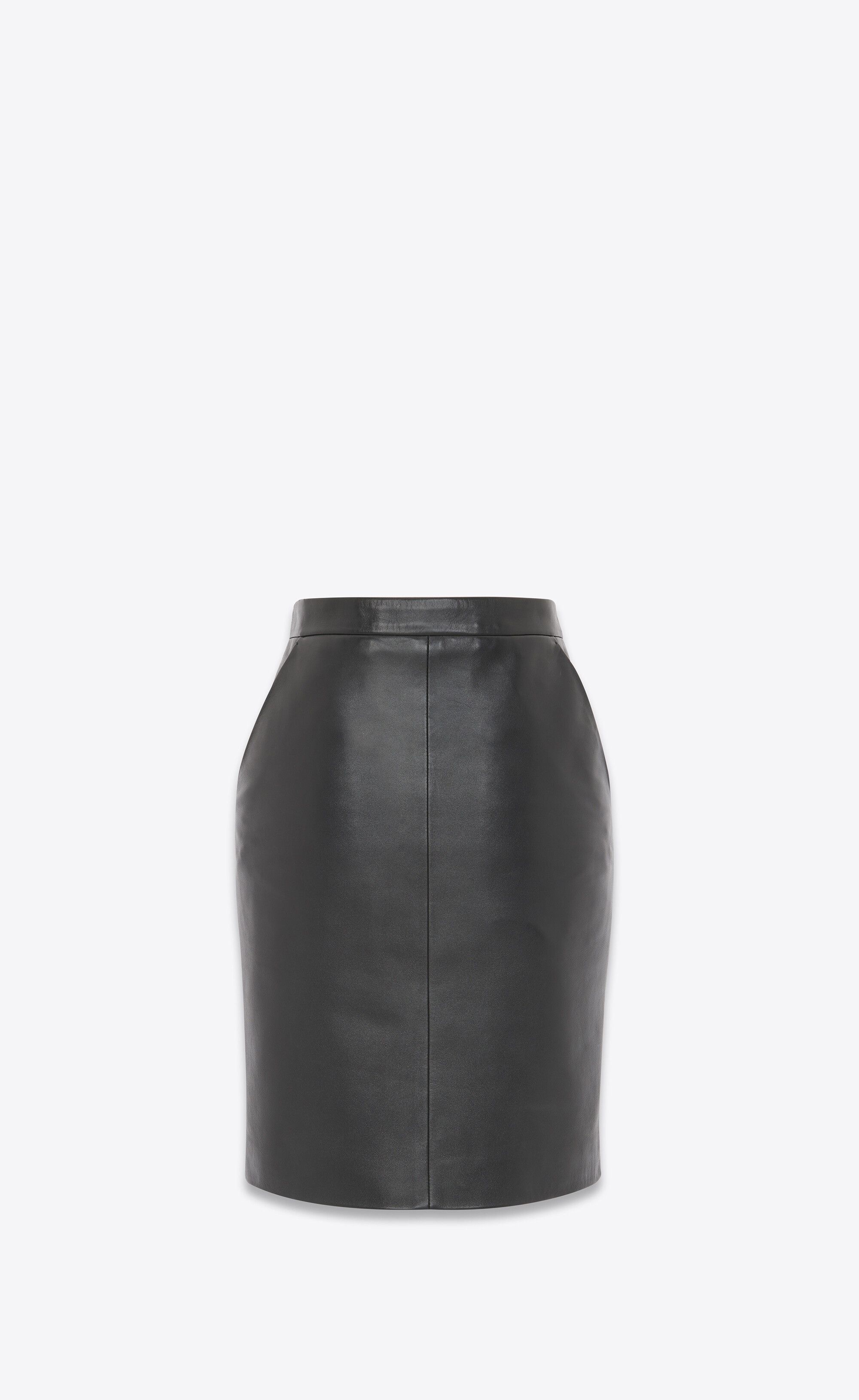 Saint Laurent Paris o1b1hav110525 752841 Pencil Skirt in Shiny Lambskin in Black Size 26" / US 2 / IT 38 - 1 Thumbnail