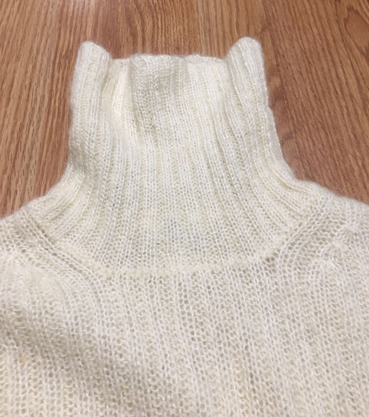 Japanese Brand Kumikyoku Mohair Nylon Knit Ivory Sweater Small Size S / US 4 / IT 40 - 6 Thumbnail