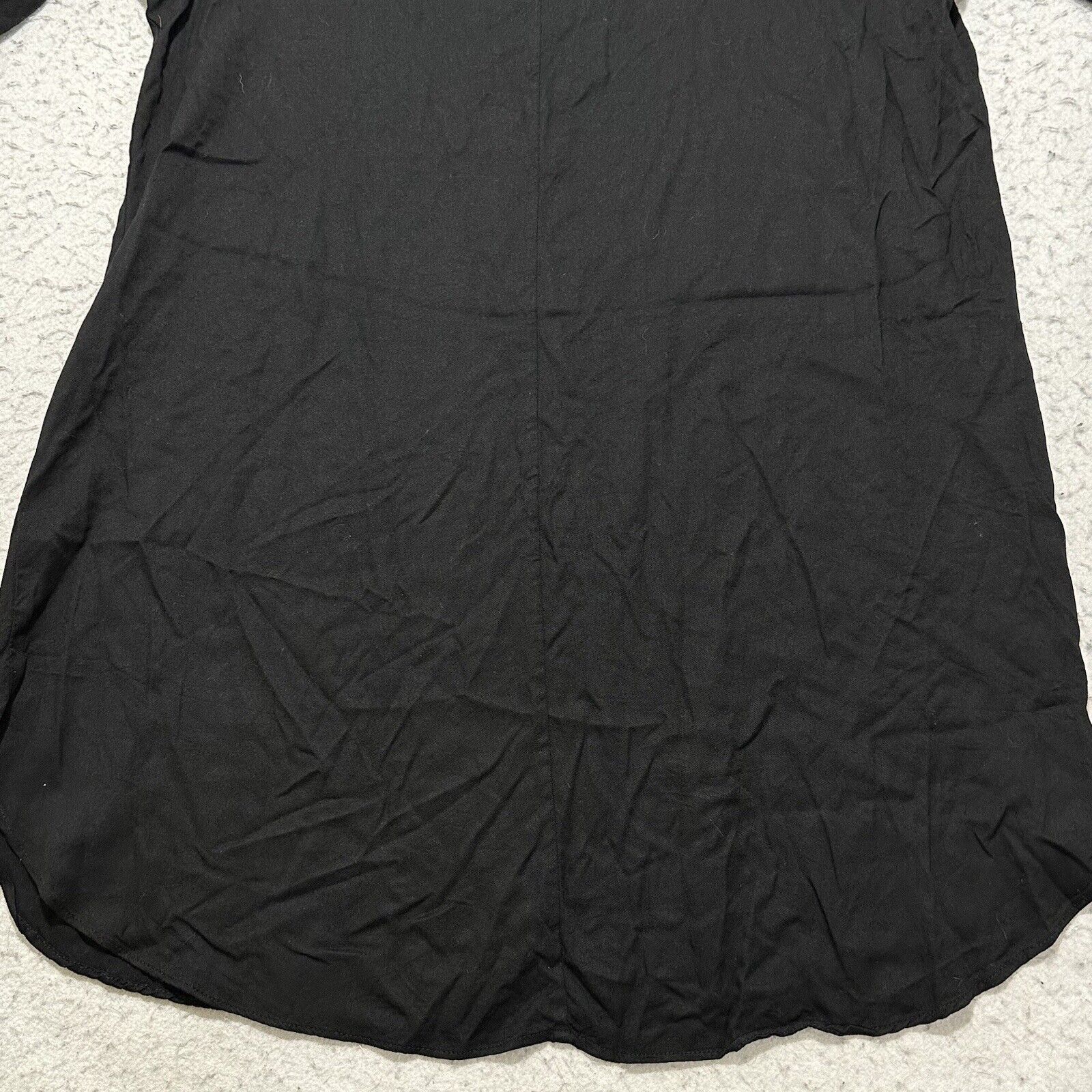 H&M H&M XS Black V-Neck Pullover Tunic Hem Shirt Dress Viscose Size XS / US 0-2 / IT 36-38 - 12 Thumbnail