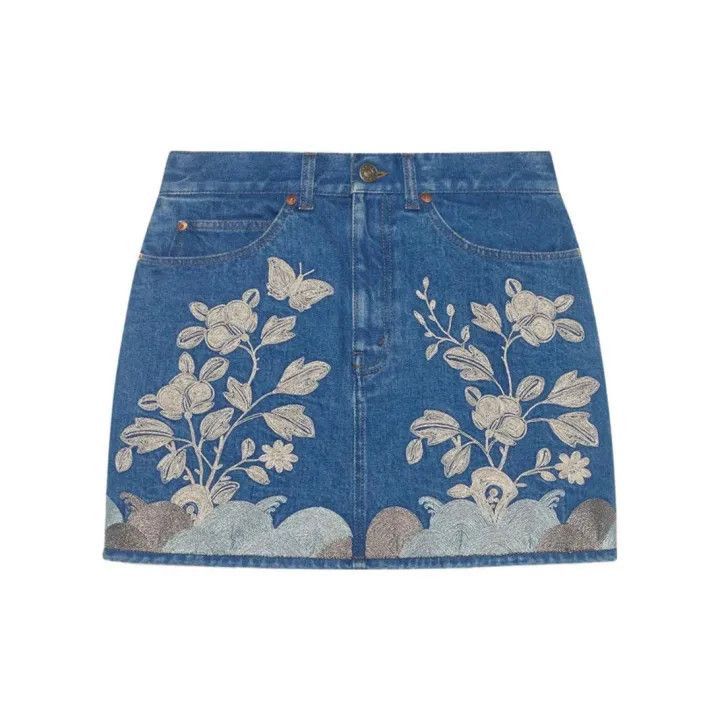 Other Gucci Floral Embroidered Short Skirt-2507 Size 35" - 2 Thumbnail