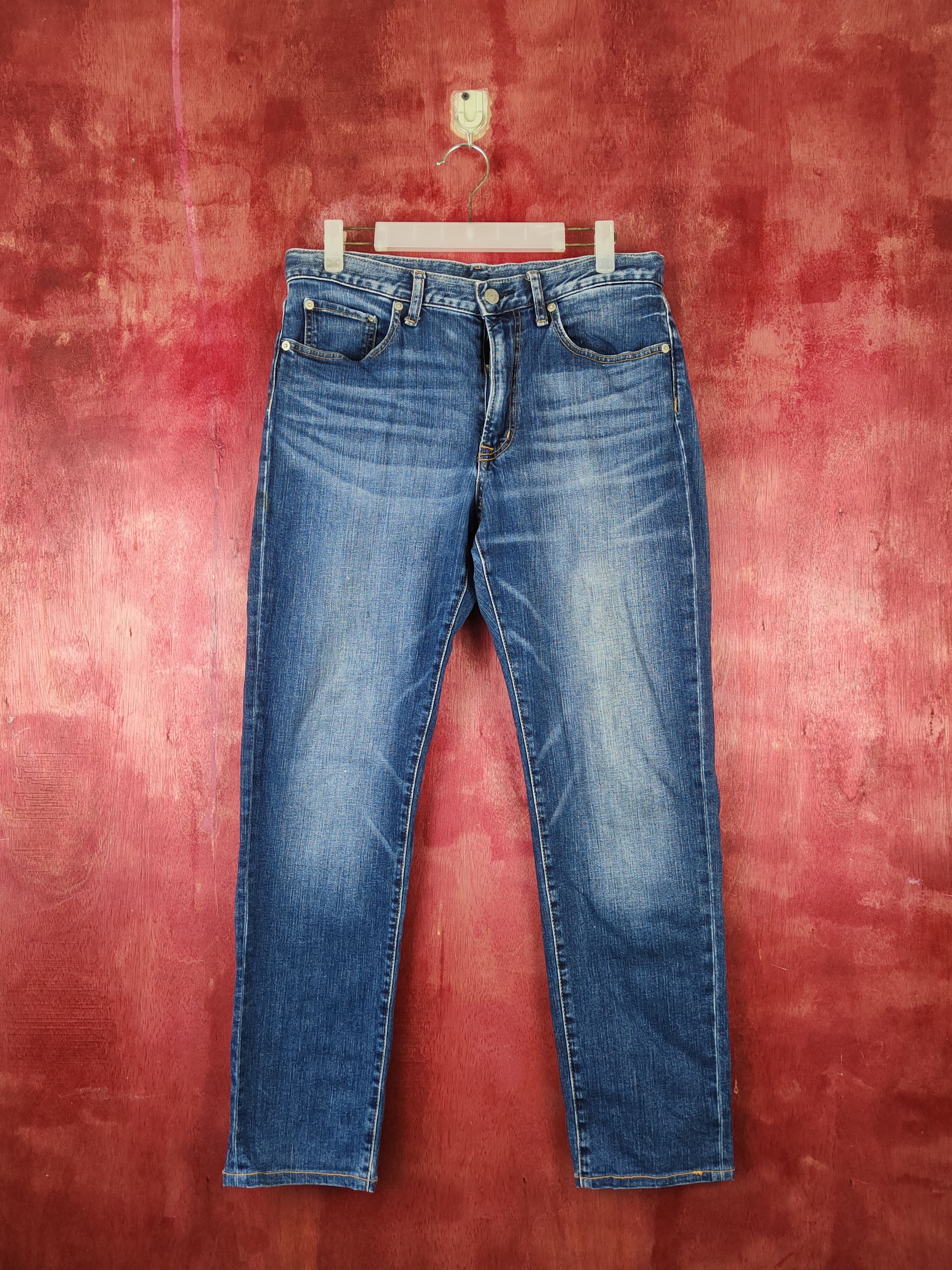 GU Gu japan vintage blue Denim jeans Pants #S1370 Size US 33 - 1 Thumbnail