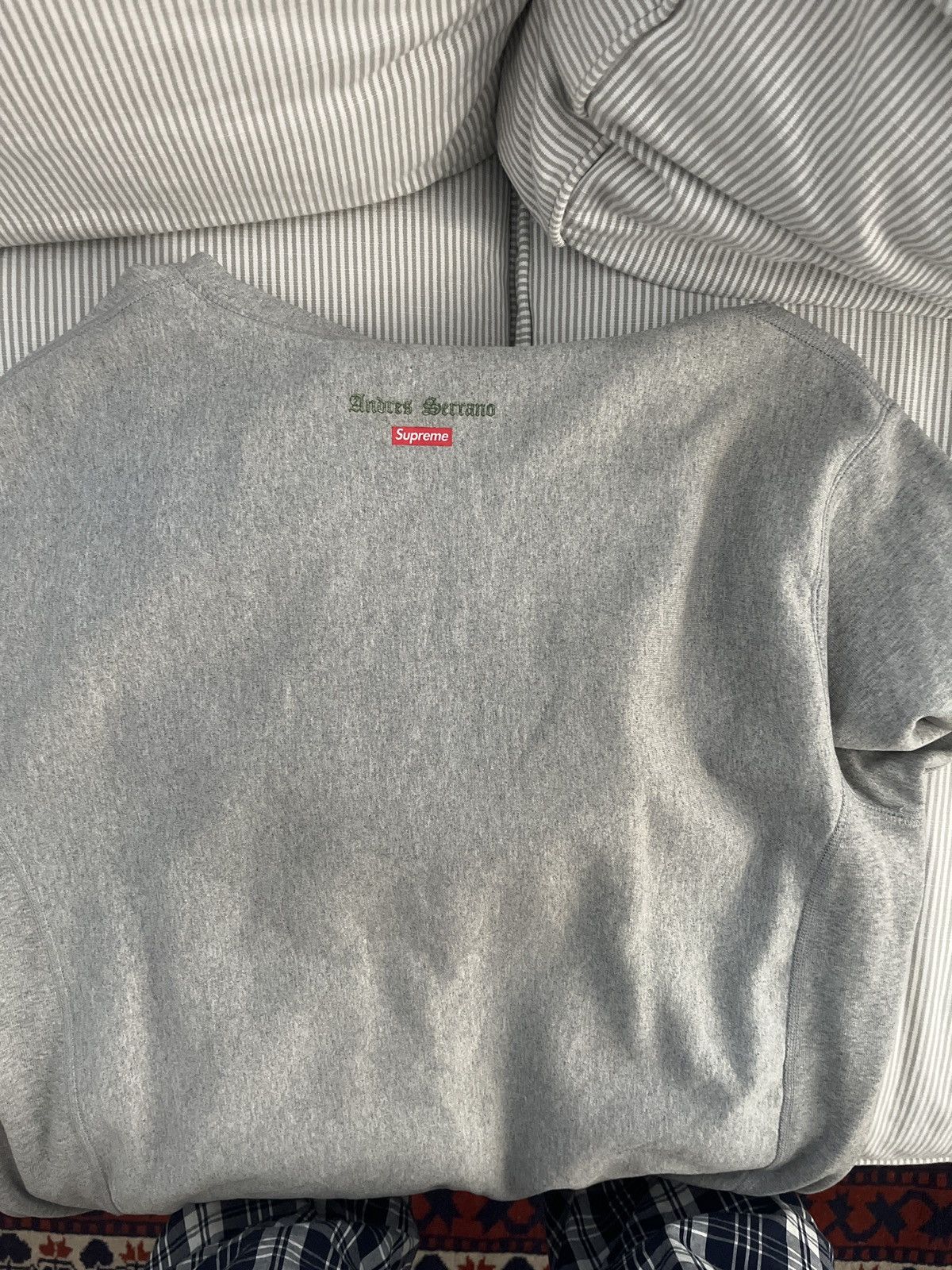 Supreme “Piss Christ” Heather Grey Hoodie Size US L / EU 52-54 / 3 - 3 Thumbnail