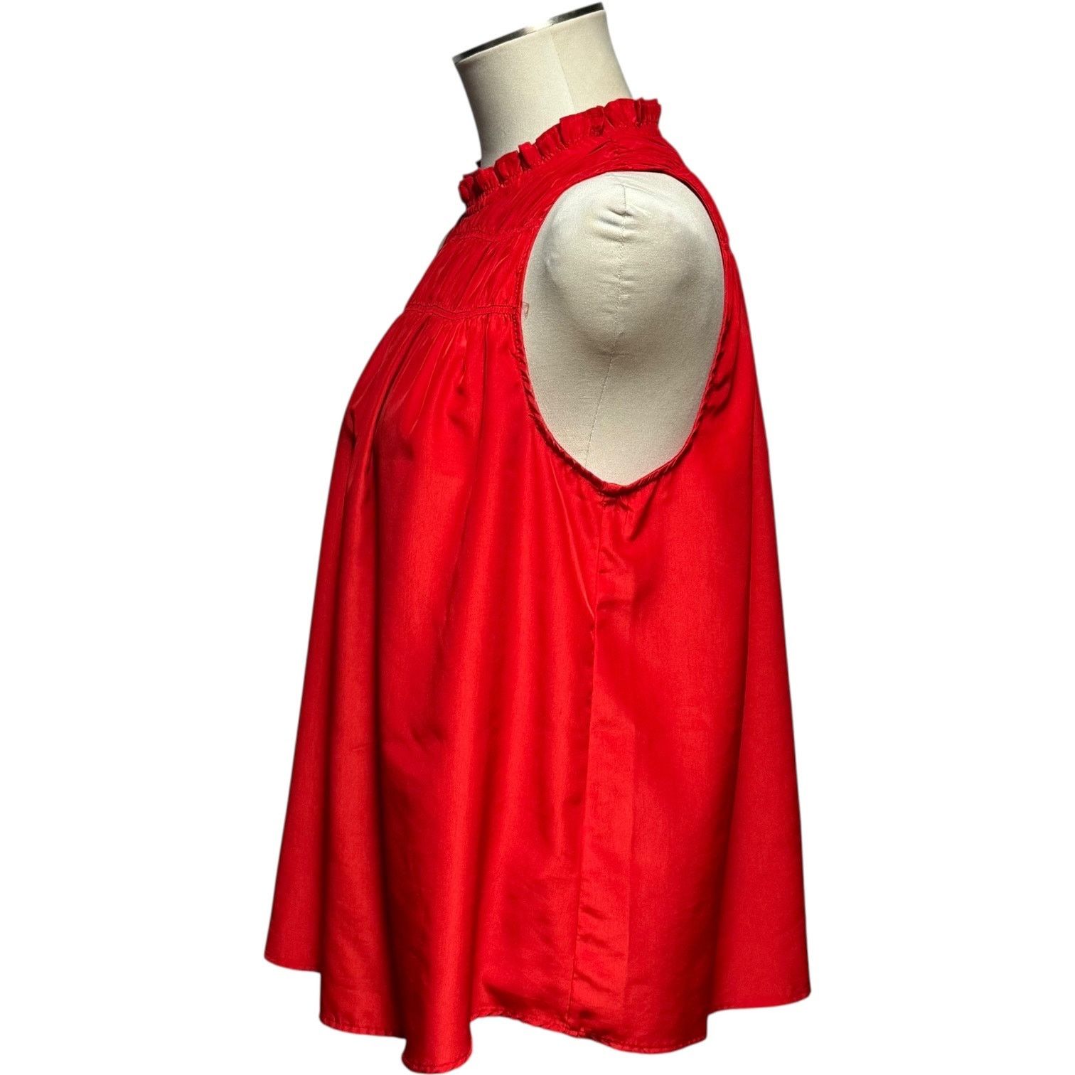 Joie Joie Sleeveless Shirred Blouse Top Red Medium Size M / US 6-8 / IT 42-44 - 2 Thumbnail