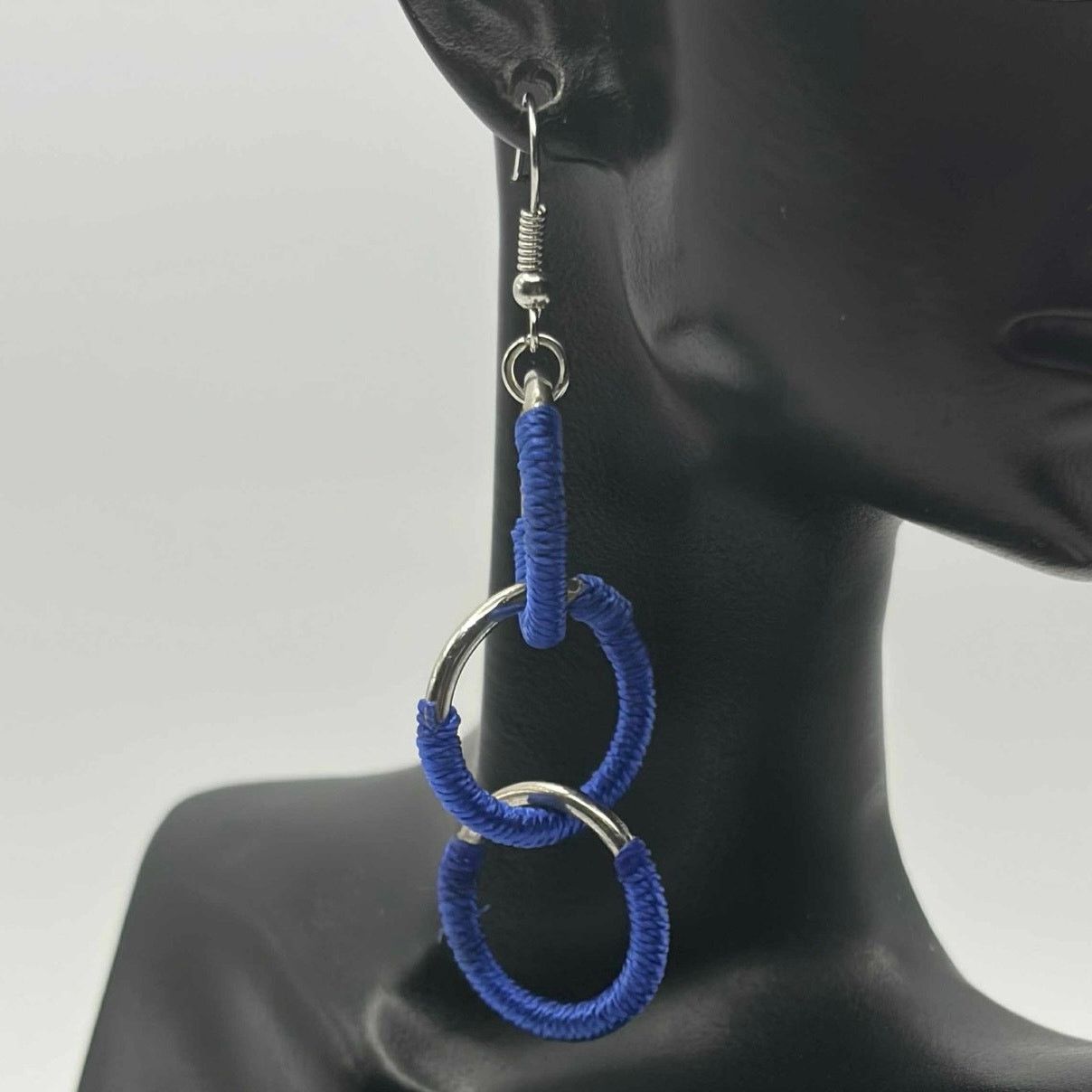 Other Silver & Blue Hoop Earrings Size ONE SIZE - 1 Thumbnail
