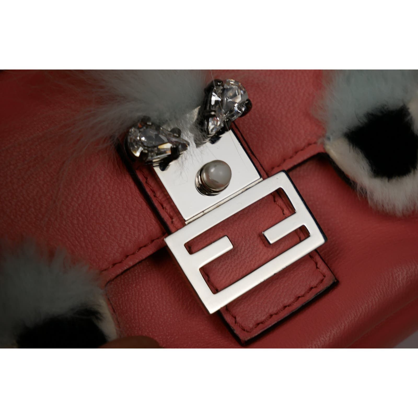 Fendi Fendi Nappa Leather And Fox Fur Micro Buggie Baguette Bag Size ONE SIZE - 10 Thumbnail