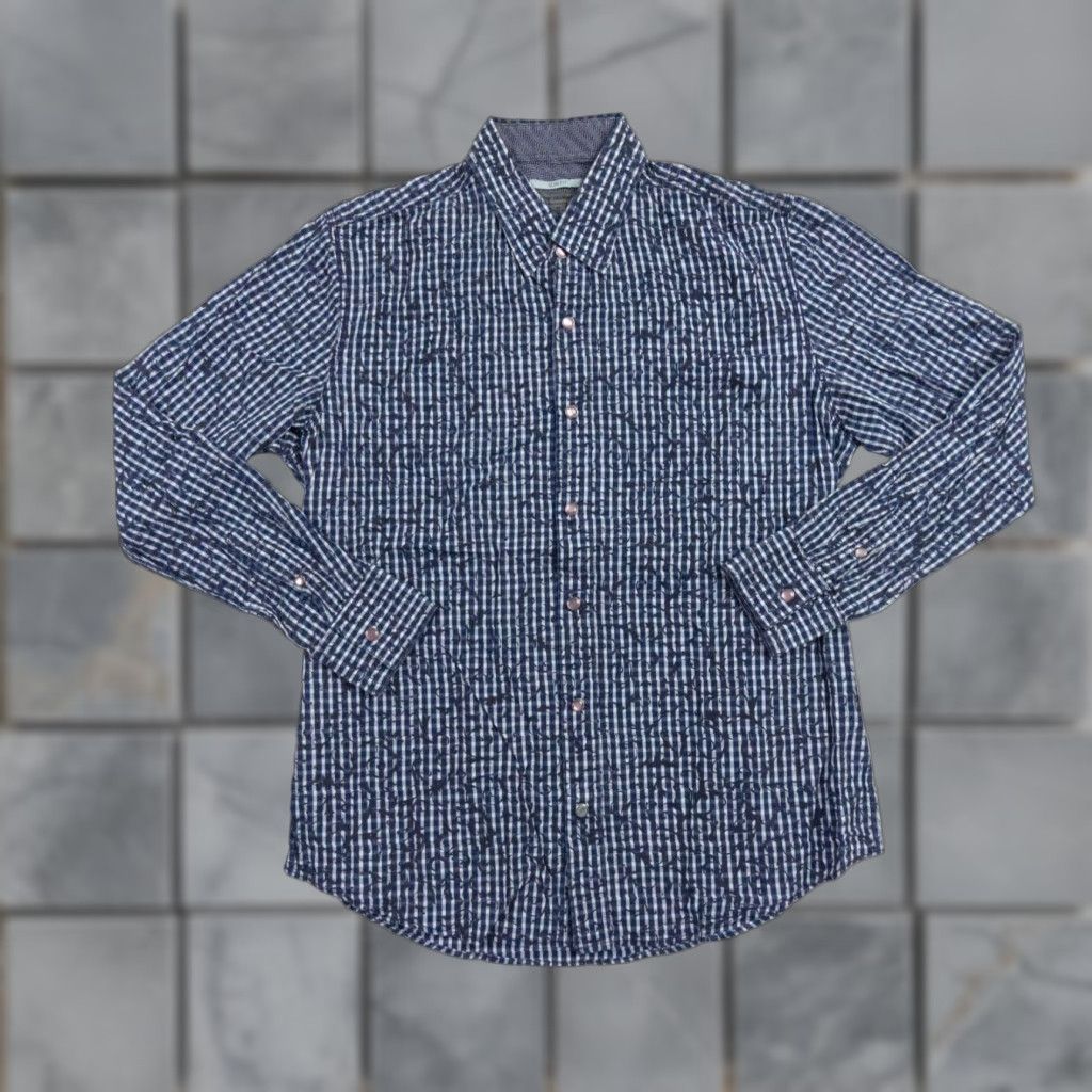 Johnston & Murphy Johnston & Murphy Button Up Shirt Mens Medium Blue Long Sleeve Snap Collared Mens Size US M / EU 48-50 / 2 - 1 Thumbnail