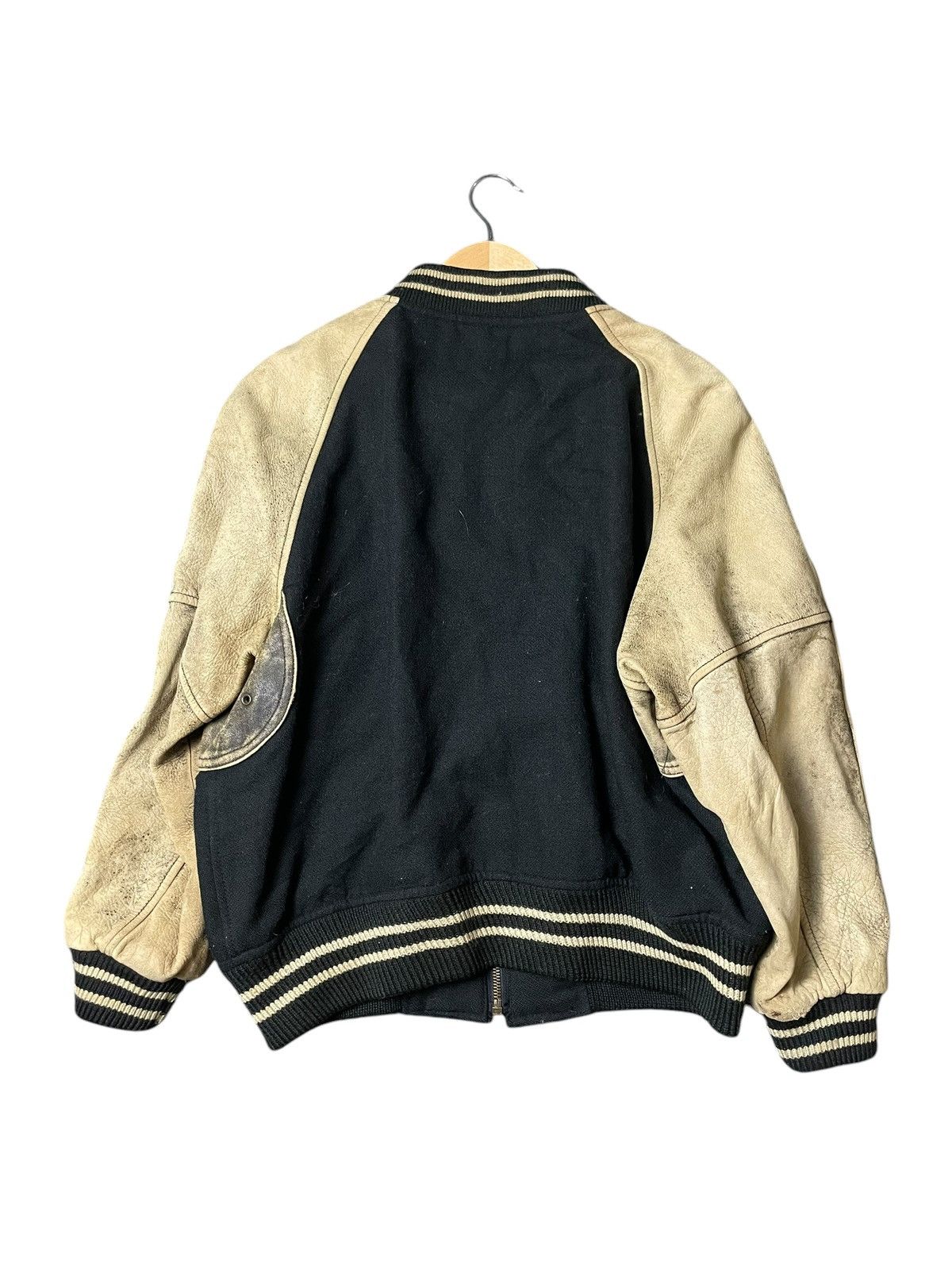 Japanese Brand × Vintage La Mode ROPÉ Leather Varsity Jacket (98) Size US XS / EU 42 / 0 - 8 Thumbnail