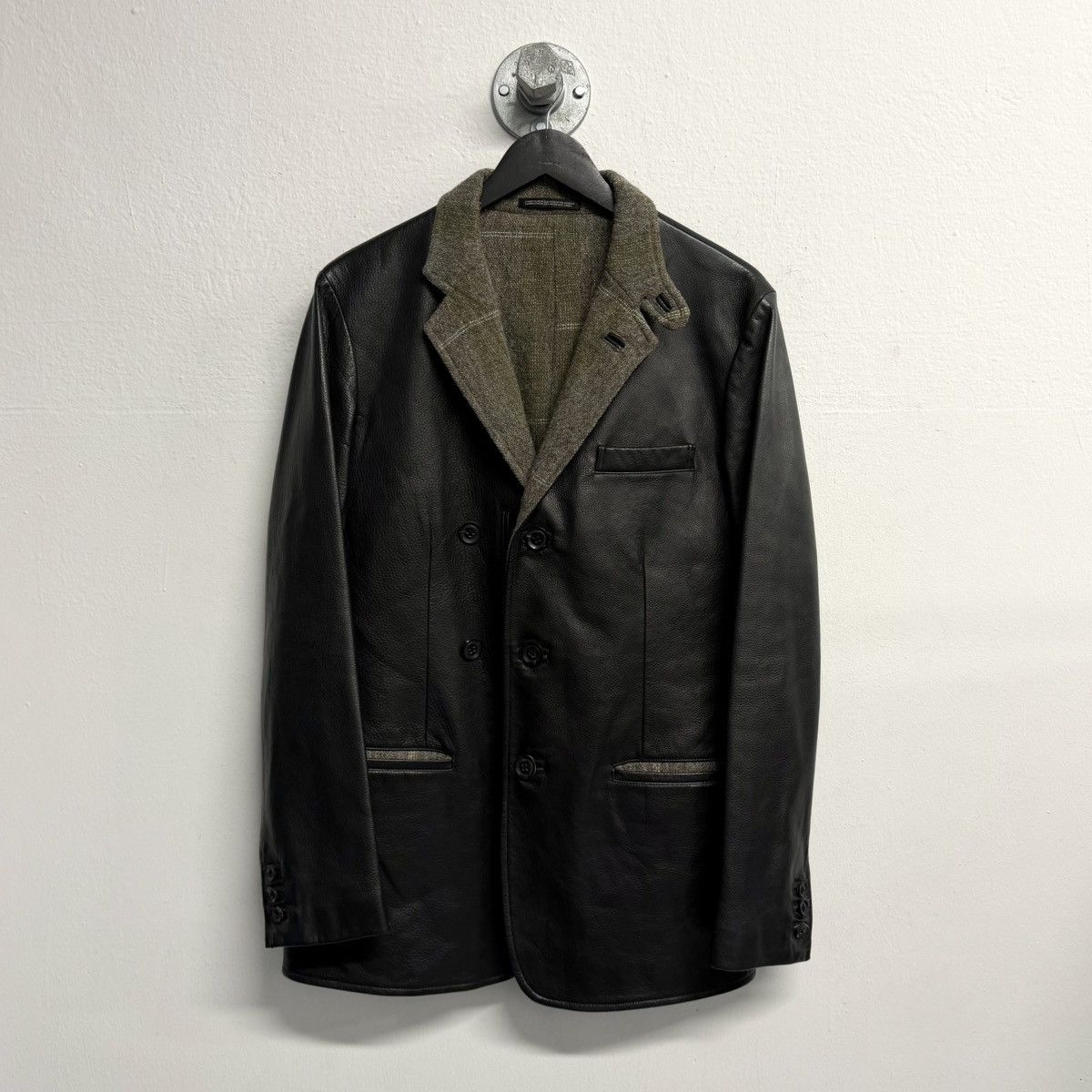 Yohji Yamamoto YOHJI YAMAMOTO POUR HOMME 2012 AW Leather Blazer Jacket Size US M / EU 48-50 / 2 - 8 Thumbnail