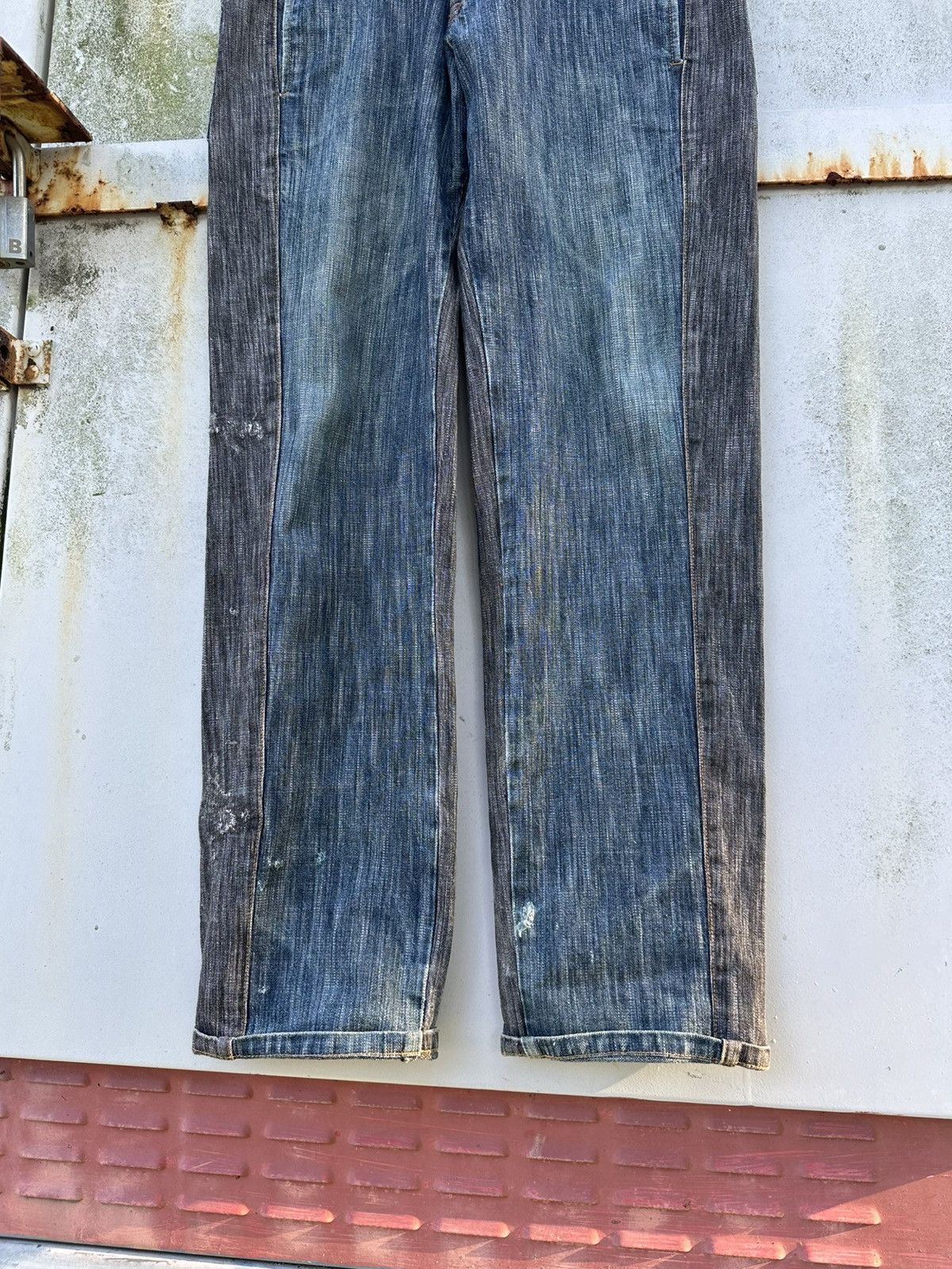 Vintage 👹Vintage Monitographic Design 2 Tone Straight Cut Jeans Size US 31 - 6 Thumbnail