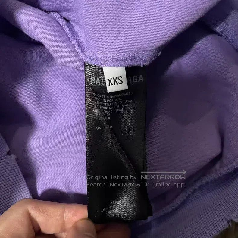 Balenciaga Balenciaga Lavender purple double-layer destroyed sweatshi Size US XXS / EU 40 - 4 Thumbnail