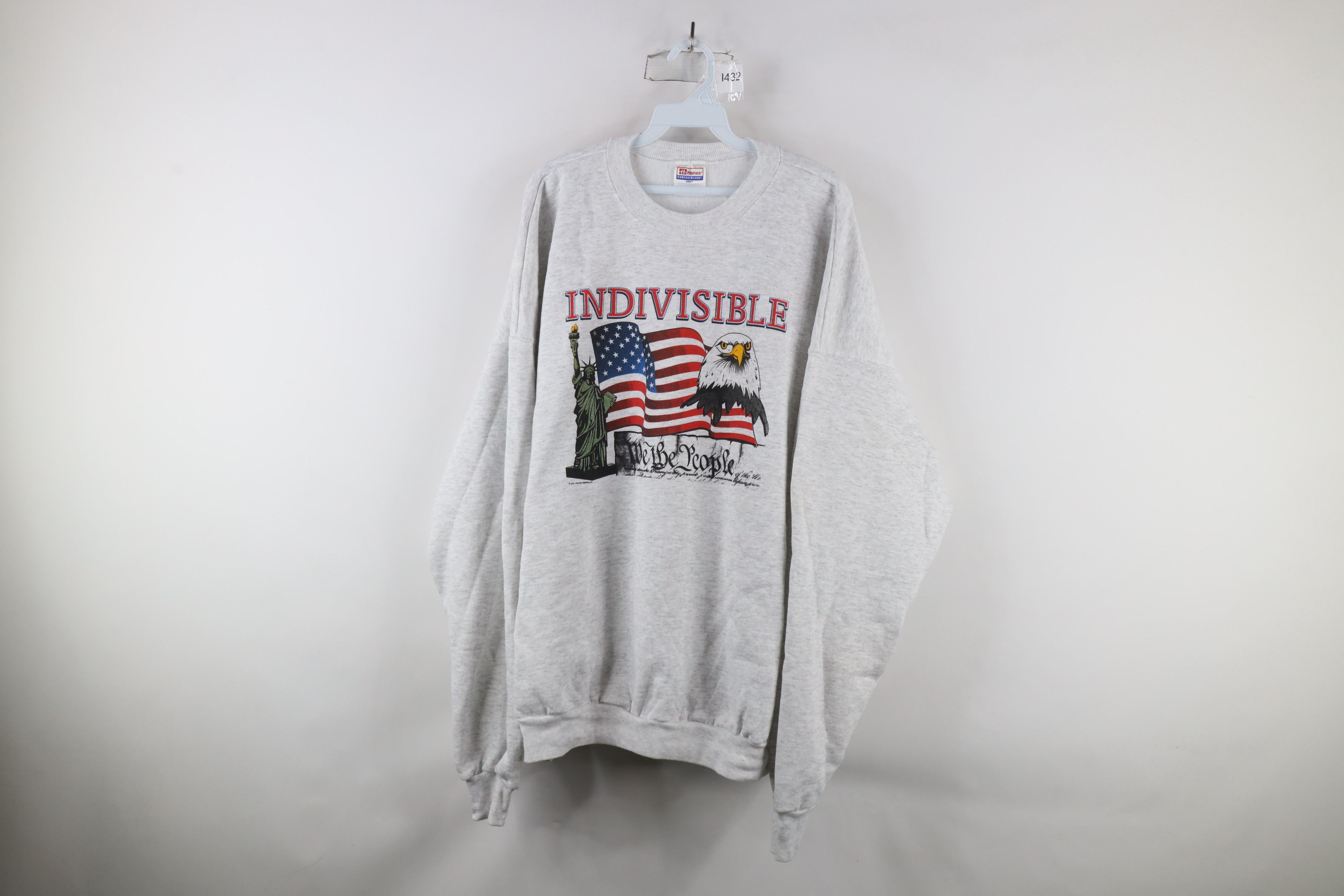 Vintage Vintage Y2K 2001 Indivisible USA Flag Eagle Sweatshirt Gray Size US XXL / EU 58 / 5 - 1 Thumbnail