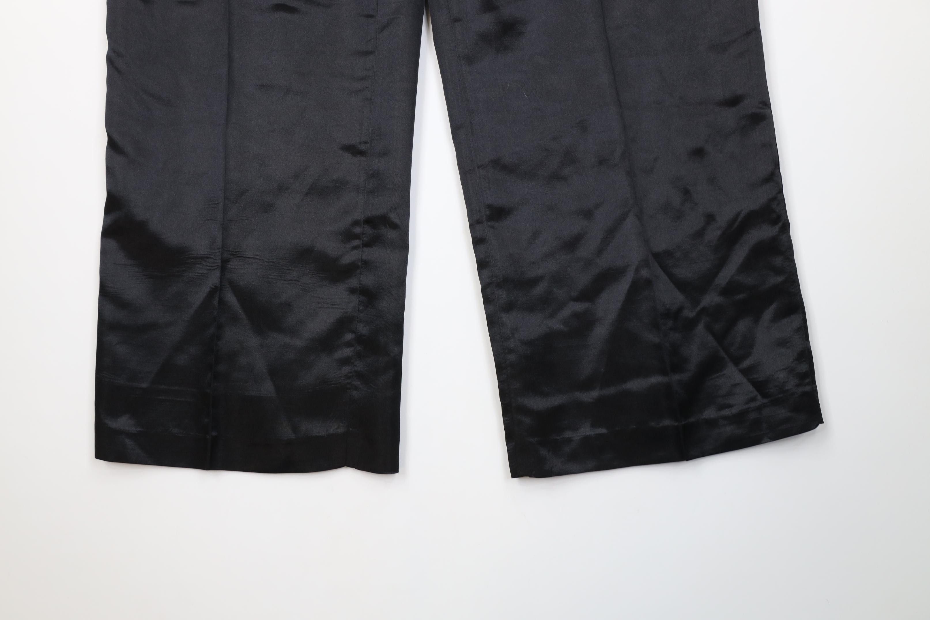 Vintage Vintage 90s Streetwear Polyester Super Wide Leg Pants Black Size 40" / US 18 - 4 Thumbnail