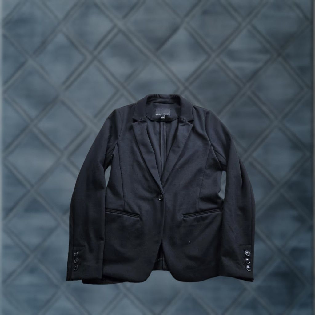 Banana Republic Banana Republic Unstructured Blazer Jacket Womens 4 Black One Button Stretch Size S / US 4 / IT 40 - 1 Thumbnail