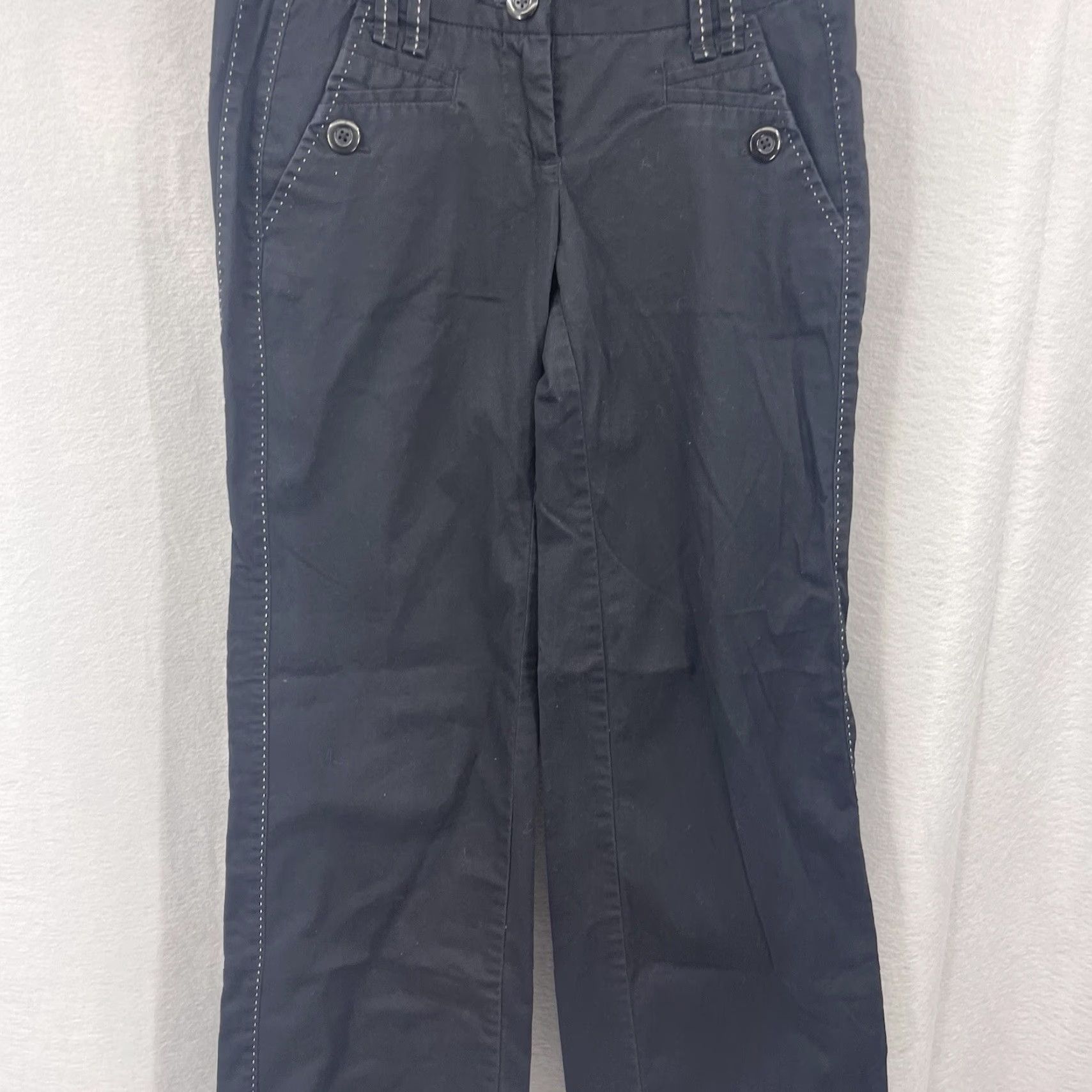 Anthropologie VINTAGE Anthropologie Elevenses Wide Leg Pants Womens 0 Black Twill Business y2k Retro Size 25" / US 0 / IT 36 - 2 Thumbnail