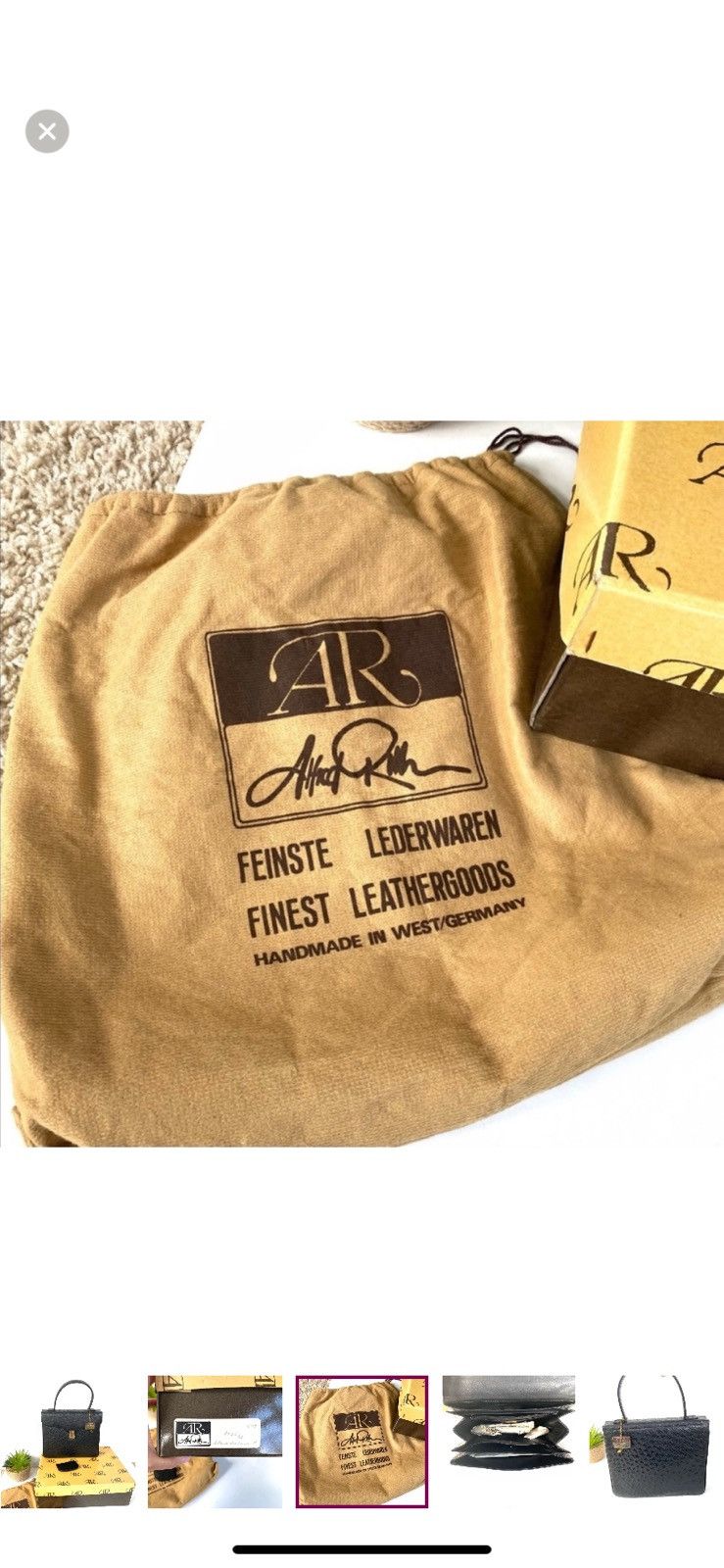 Alfred Roth Vintage Ostrich Bag New RARE