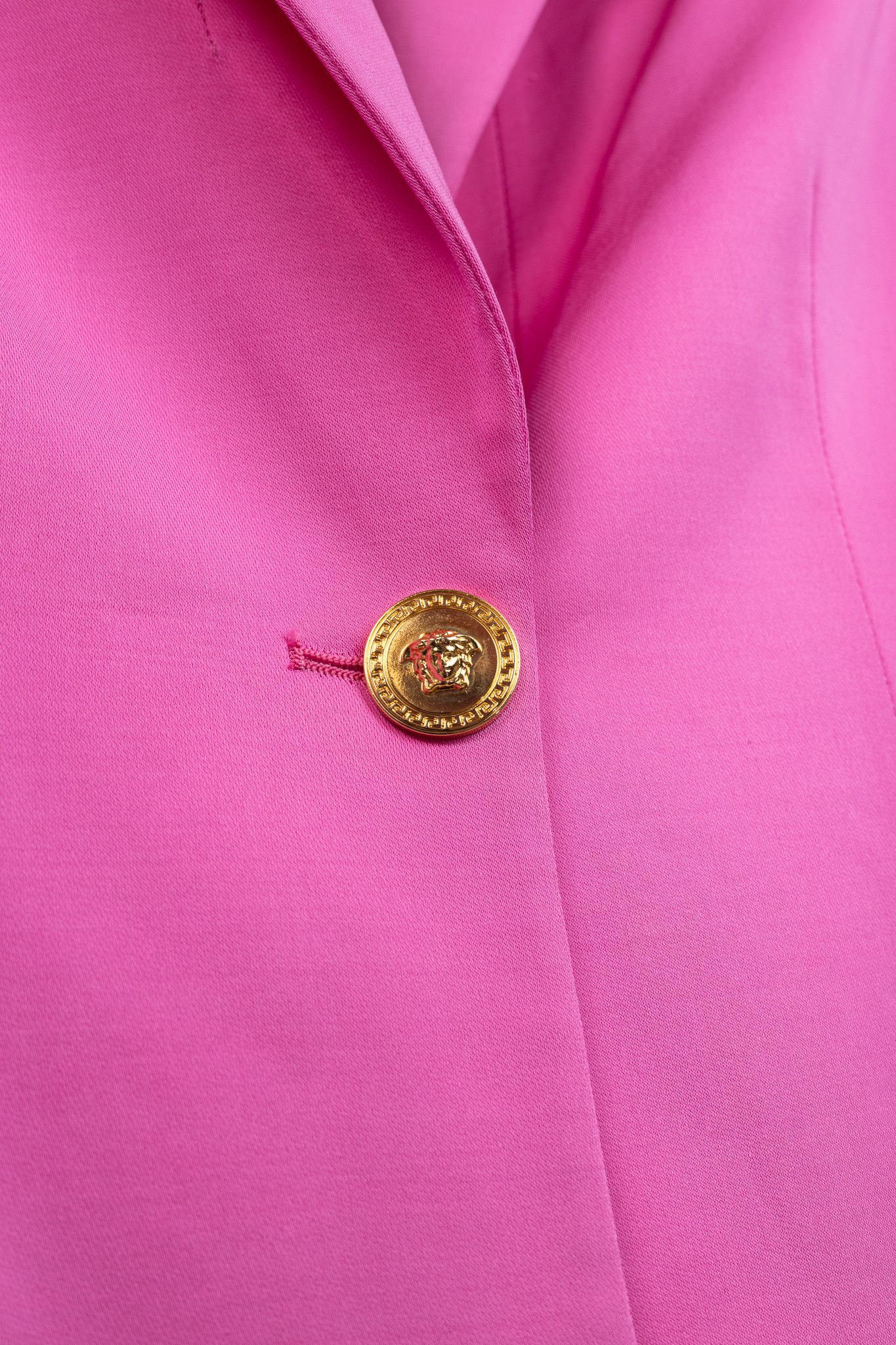 Versace Versace SS20 Fuchsia Satin Safety Pin Detail Blazer Size XS / US 0-2 / IT 36-38 - 9 Thumbnail