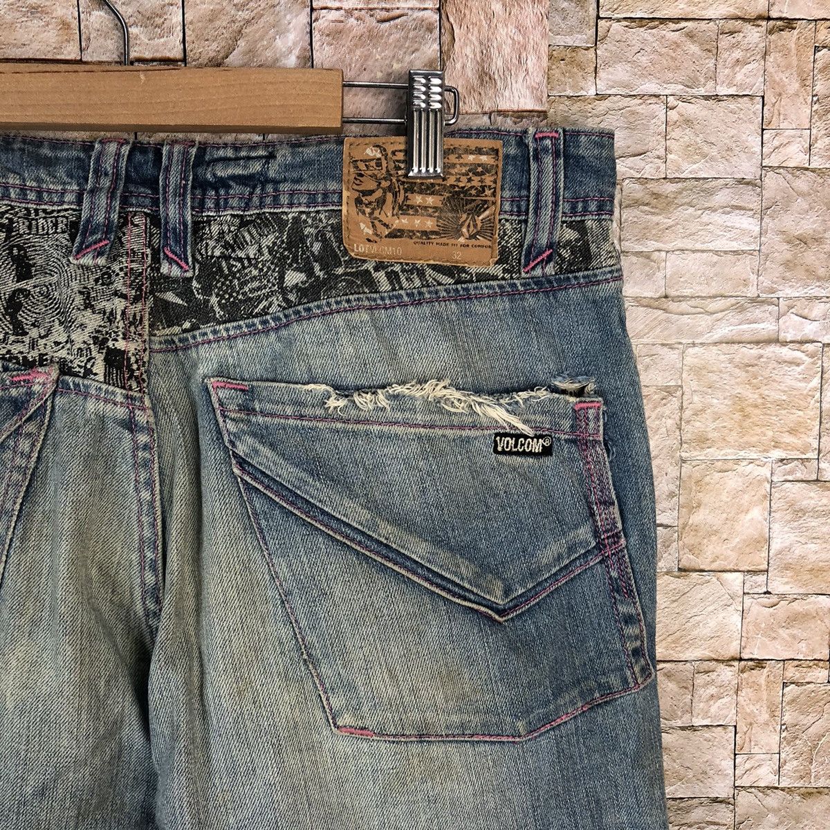 Volcom Volcom vintage skate Blue faded Denim Pants #A1169 Size US 33 - 16 Thumbnail