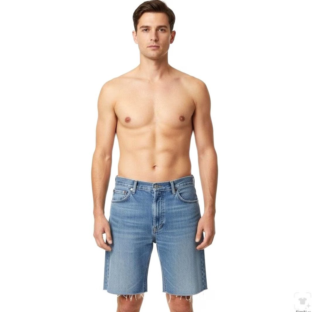 Denime Levi Strauss & Co. 505 Denim Cutoff Shorts Bermuda Mens W40 L32 Blue Cotton Frayed Hem Distressed 5-Pocket Size US 40 / EU 56 - 4 Thumbnail