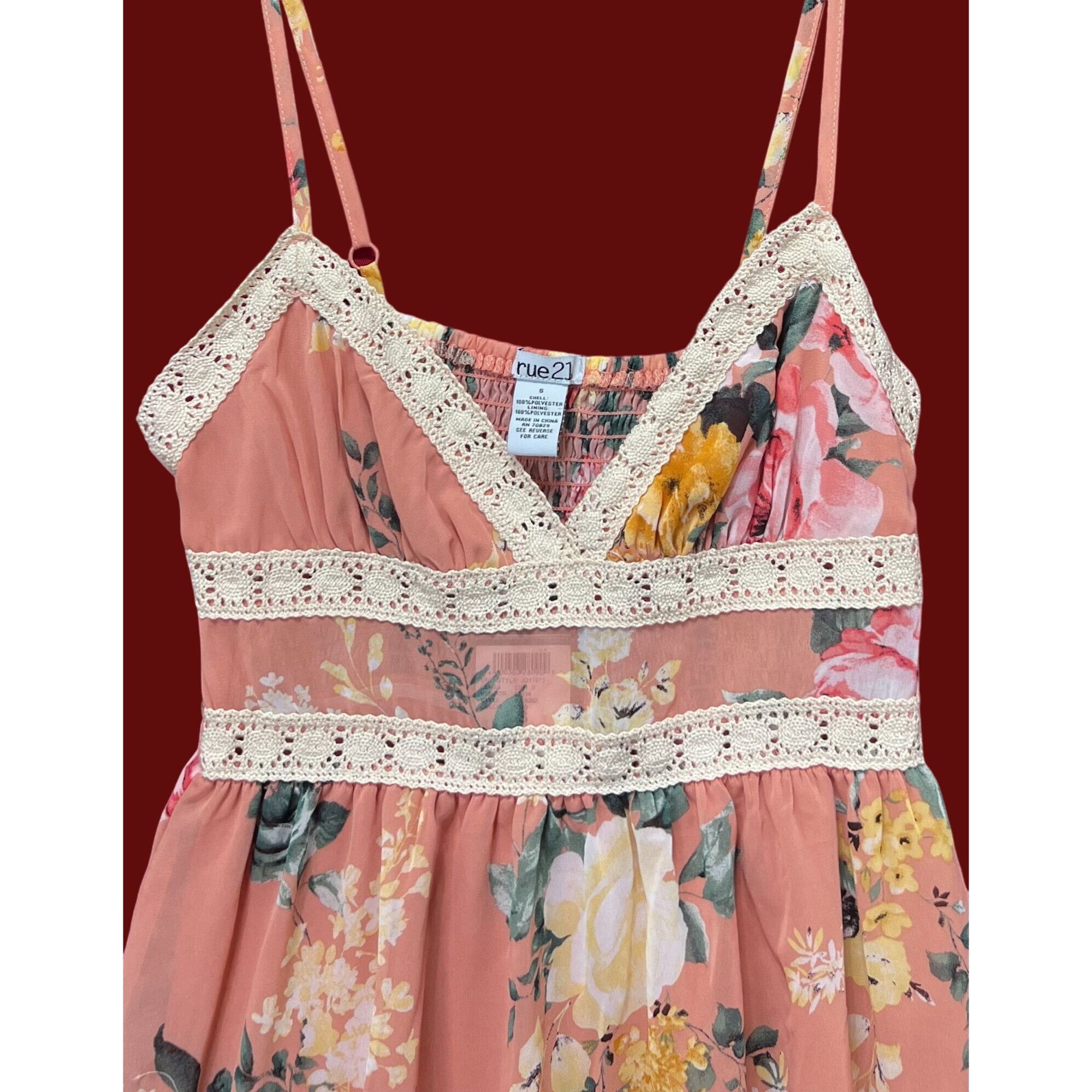 rue21 Rue 21 - Women's Summer Sleeveless High Low Hem Ruffle Flora Size S / US 4 / IT 40 - 12 Thumbnail