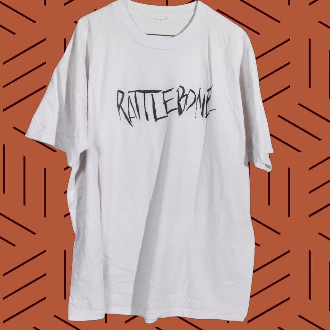 Vintage VINTAGE Rattlebone Band Concert T Shirt 1990s Single Stitch Size L White Mens Size US L / EU 52-54 / 3 - 1 Thumbnail