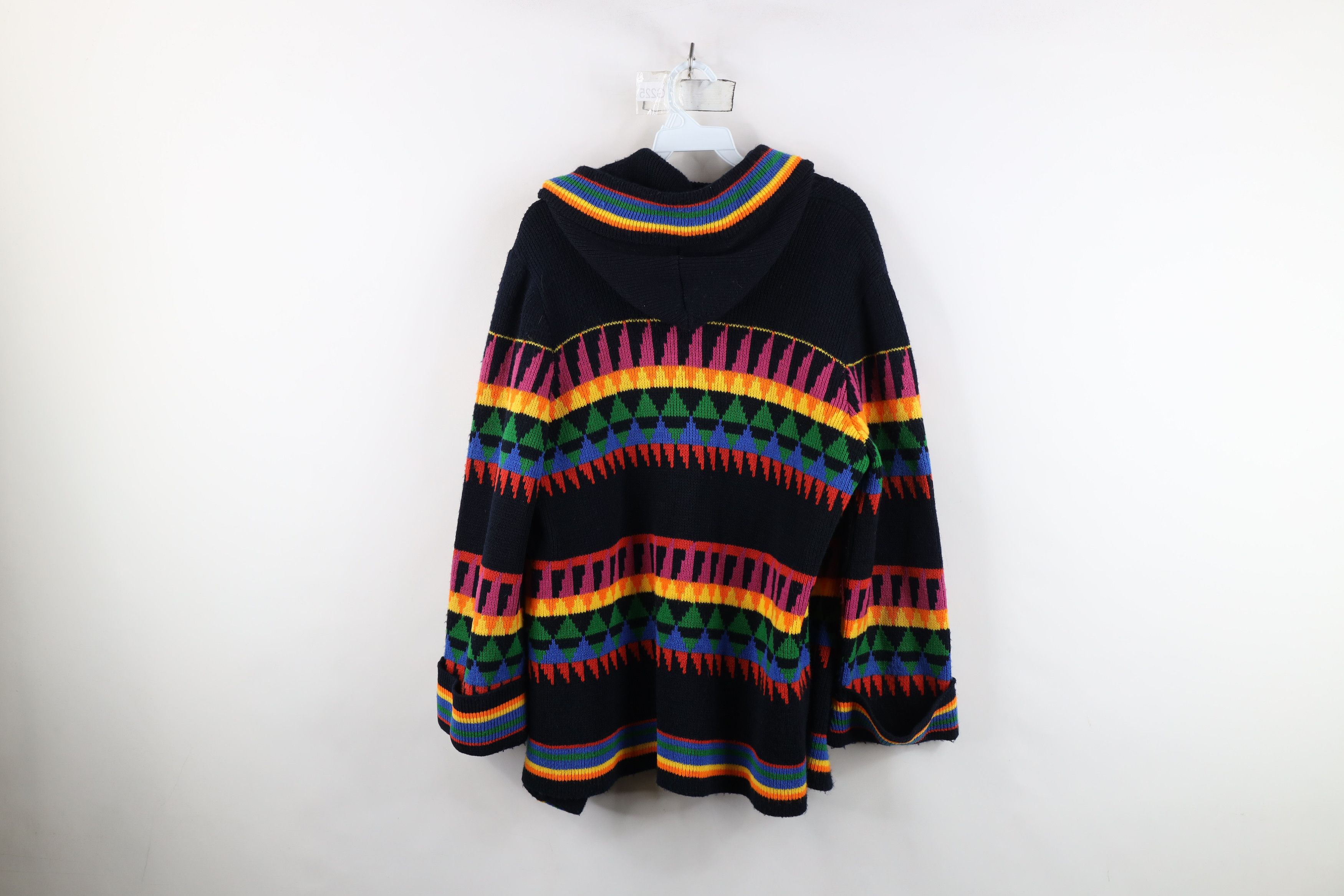 Vintage Vintage 70s Streetwear Knit Hooded Open Front Sweater USA Size M / US 6-8 / IT 42-44 - 9 Thumbnail