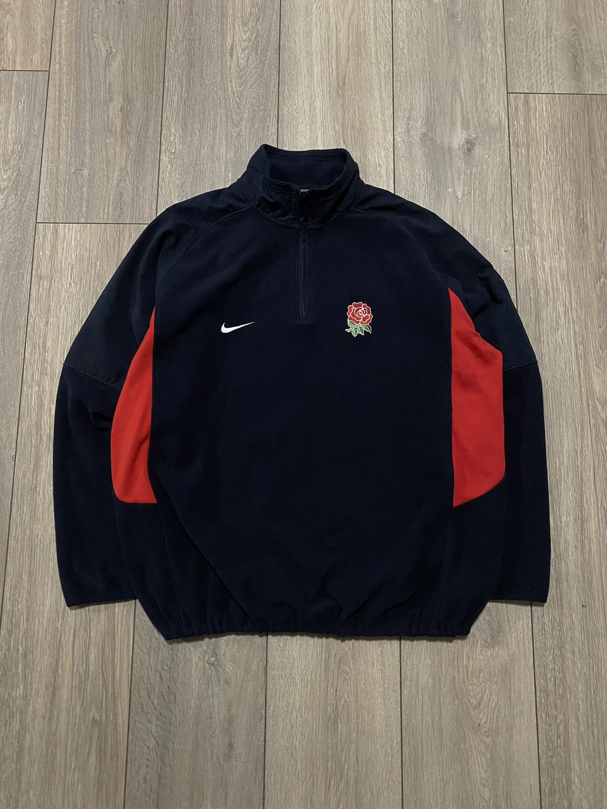 Nike Vintage England Nike Nylon Rugby Fleece Jacket Blue Red Y2K Size US L / EU 52-54 / 3 - 1 Thumbnail