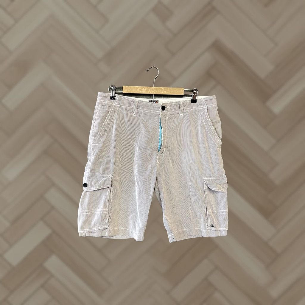Quiksilver Quiksilver Cargo Shorts Blue Striped Mens Size 36 Y2K Eco Friendly Size US 36 / EU 52 - 1 Thumbnail