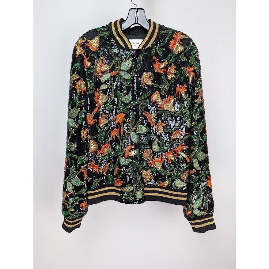 Celine o1rshd1 Teddy Souvenir Jacket Dark Flower in Multicolor Size US M / EU 48-50 / 2 - 1 Thumbnail