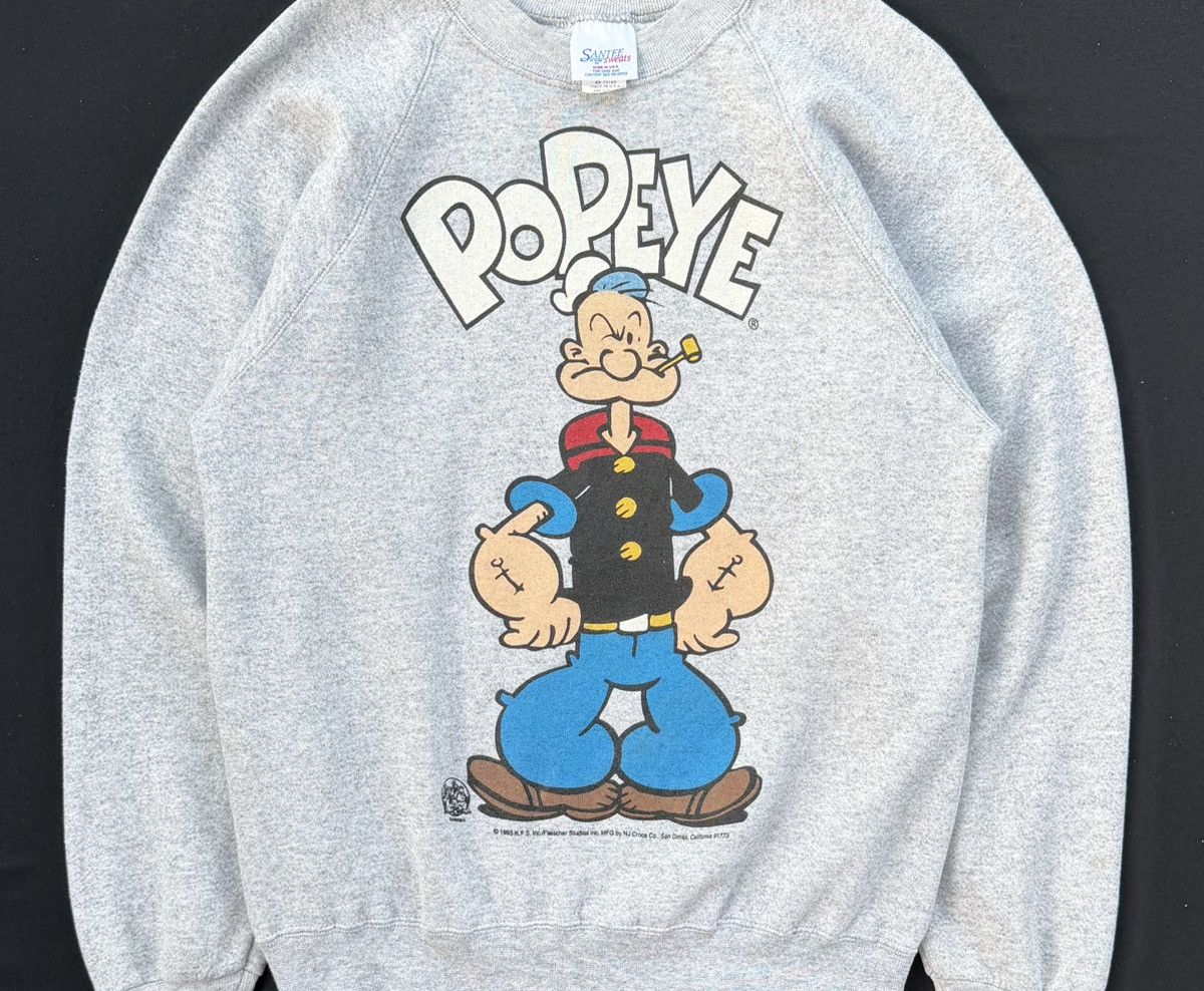 Vintage Vintage 1993 Popeye Sweatshirt SANTEE USA Cartoon Crewneck Size US M / EU 48-50 / 2 - 2 Thumbnail