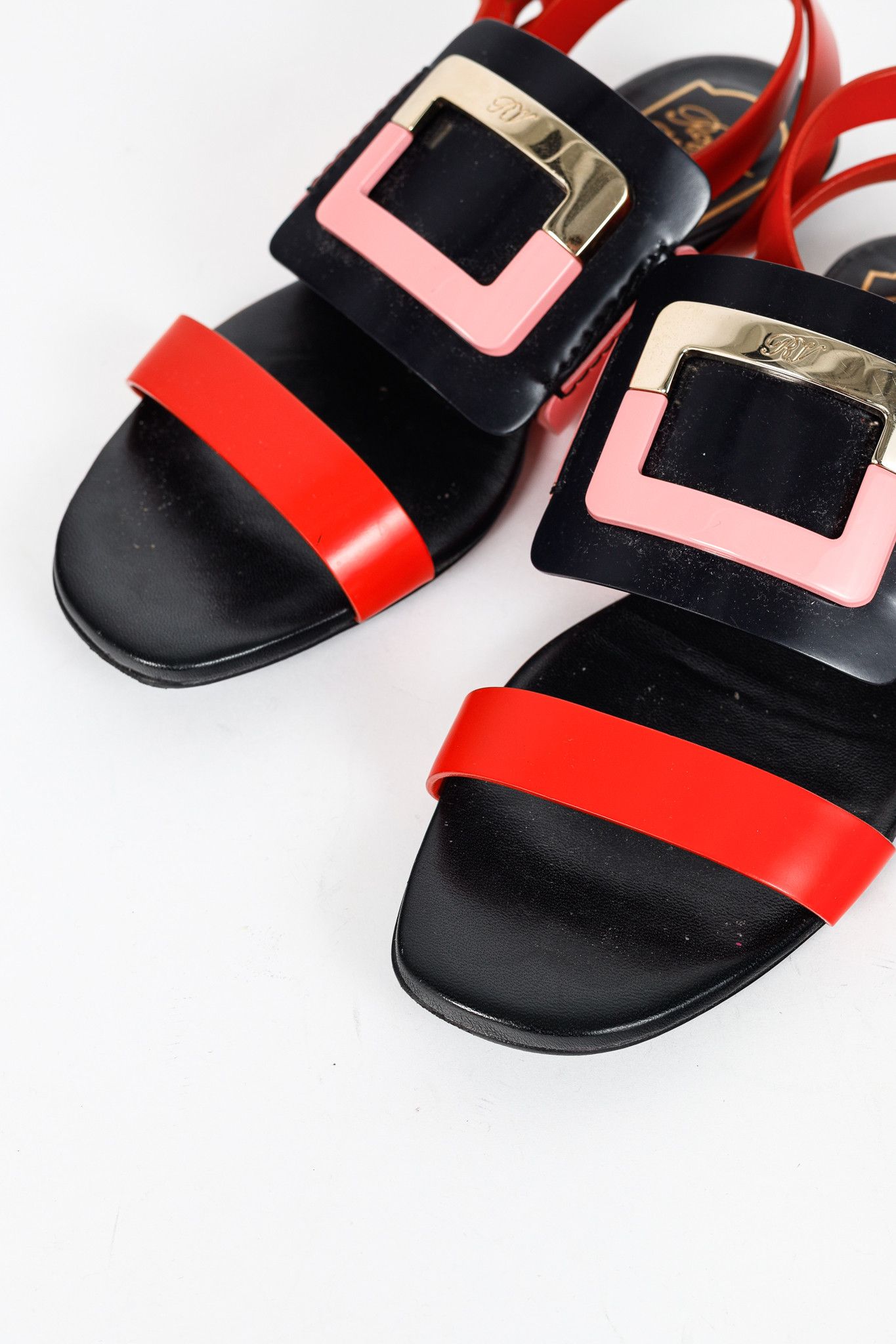 Roger Vivier Roger Vivier SS/14 Colour-Block Buckle Flat Sandals Size US 4 / IT 34 - 7 Thumbnail