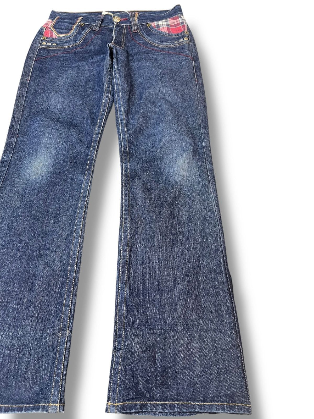 Japanese Brand Vintage Oilcake Unique Design Back Pocket Denim Size US 33 - 6 Thumbnail