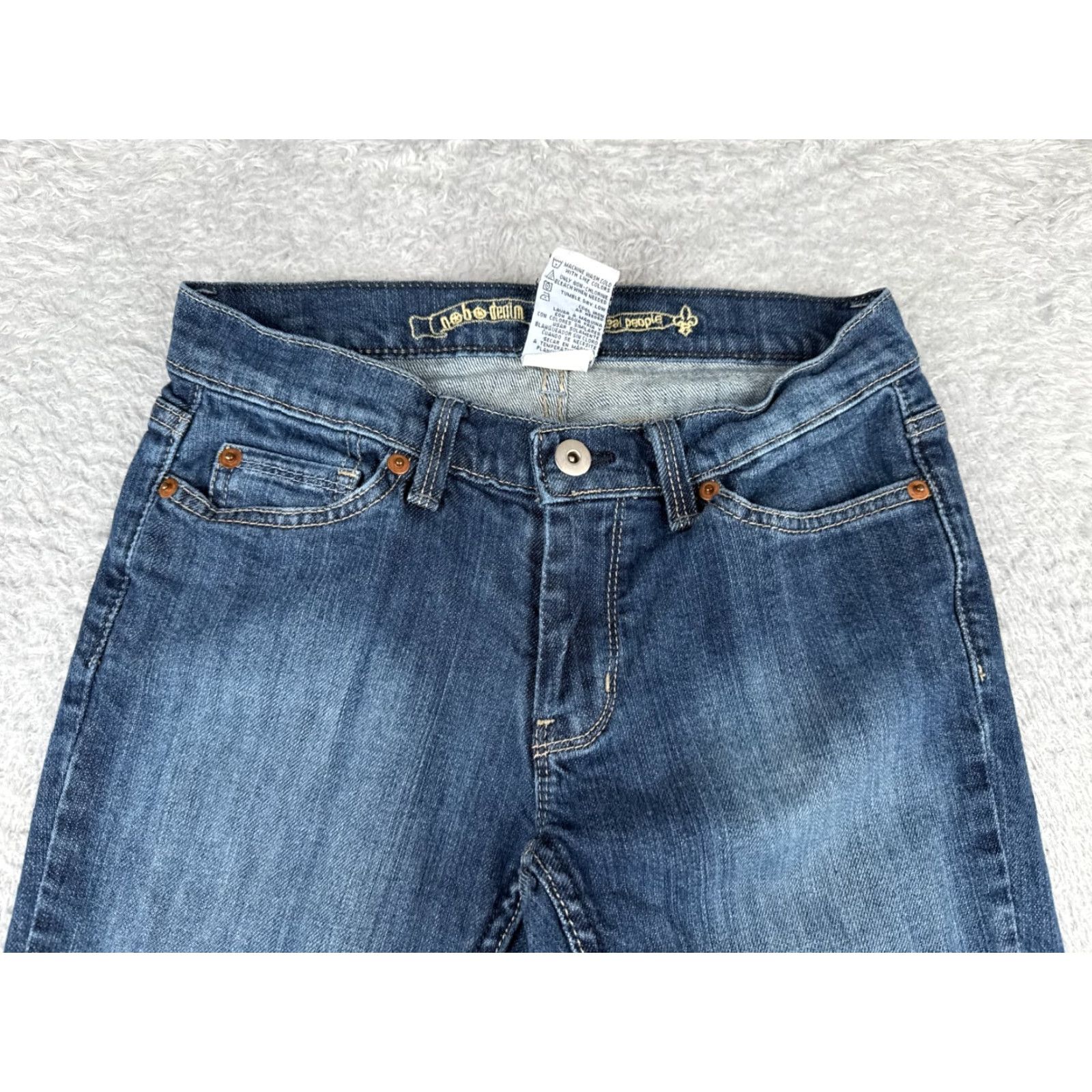 Vintage No Boundaries Juniors Bootcut Denim Jeans 3 Blue Medium Wash Stretch Cotton 26x31 Womens Size 26" / US 2 / IT 38 - 4 Thumbnail