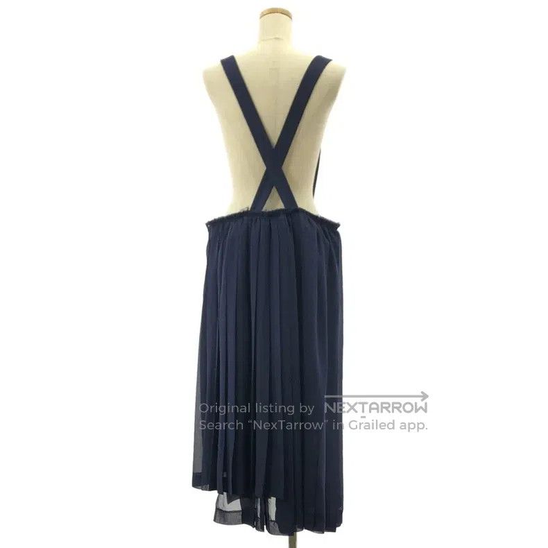 Comme des Garcons Comme Des Garcons Navy blue pleated chiffon halter long sk Size S / US 4 / IT 40 - 2 Thumbnail