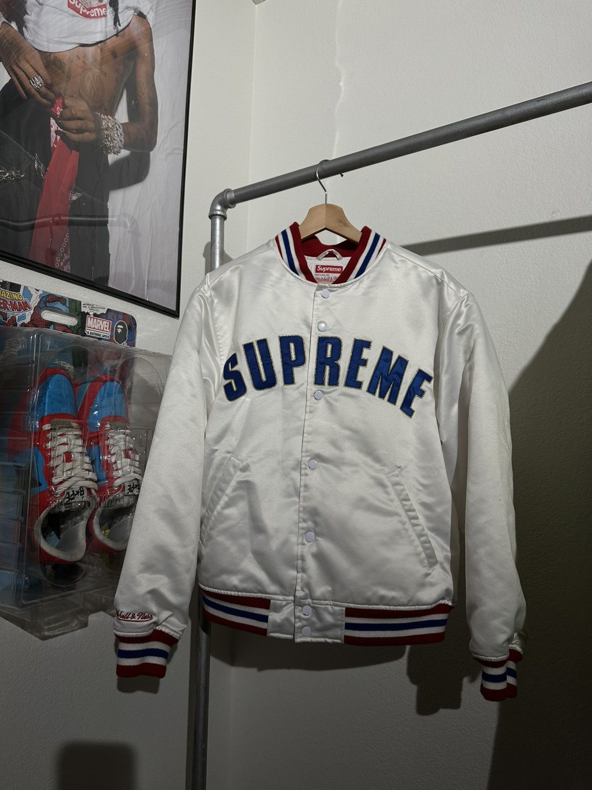 Mitchell & Ness × Supreme SUPREME X MITCHELL AND NESS SATIN VARSITY JACKET Size US M / EU 48-50 / 2 - 1 Thumbnail