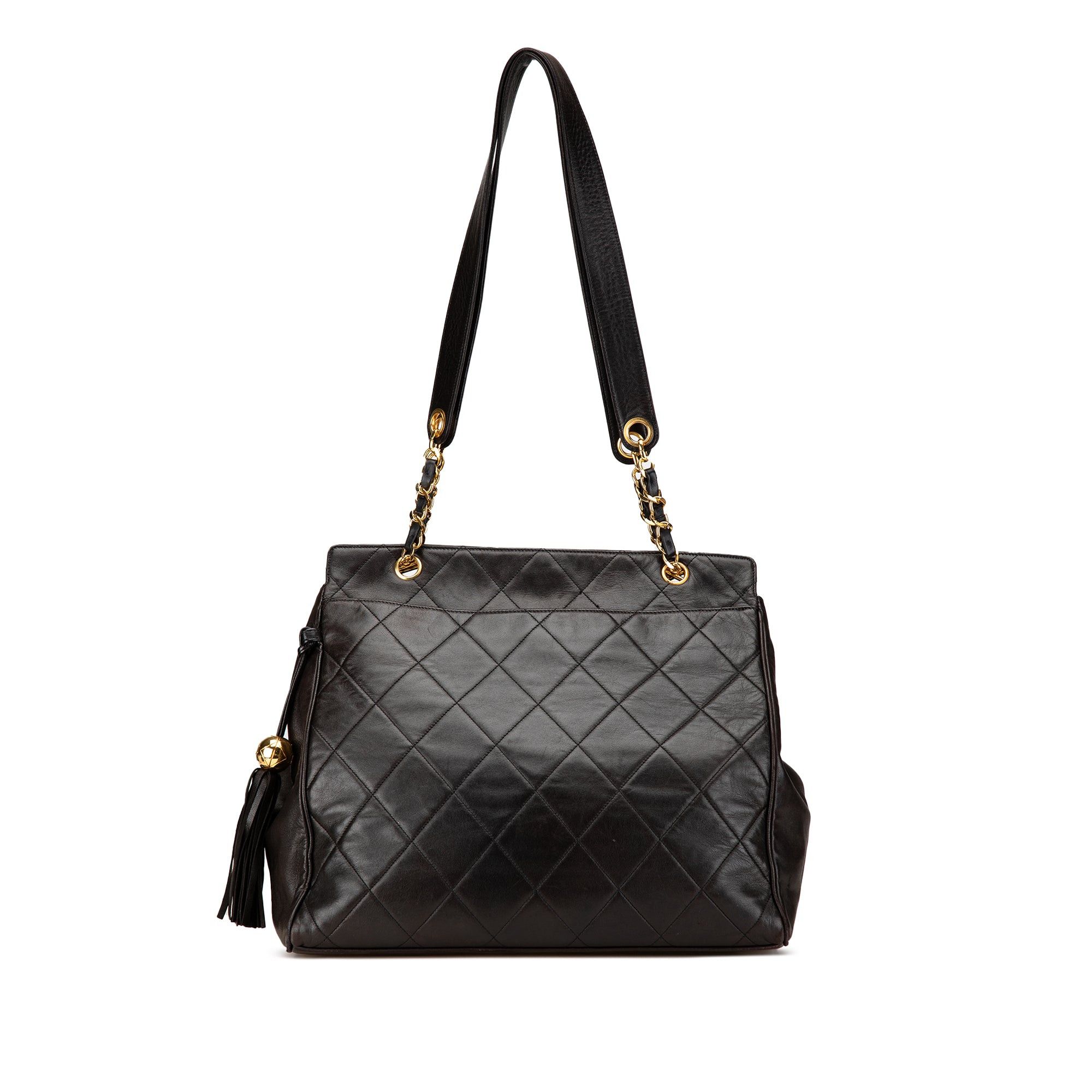 Chanel Chanel Quilted Lambskin Tassel Chain Shoulder Bag Black Size ONE SIZE - 1 Thumbnail