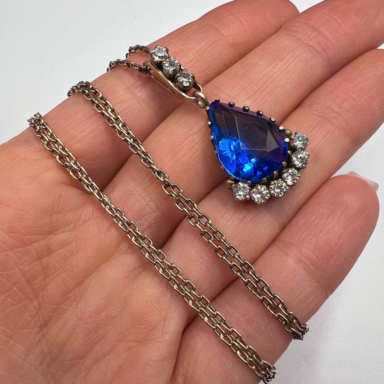 Vintage Vintage 875 Silver Necklace – Gilded Pendant Jewelry Chain Size ONE SIZE - 8 Thumbnail