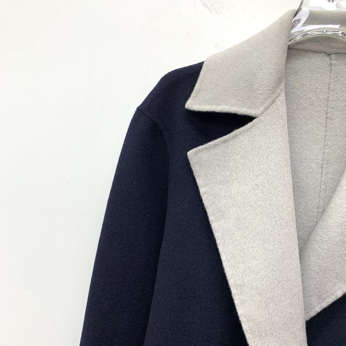 Max Mara Maxmara Blue Gray Sheep Wool Lapel Reversible Coat Jacket Size S / US 4 / IT 40 - 5 Thumbnail