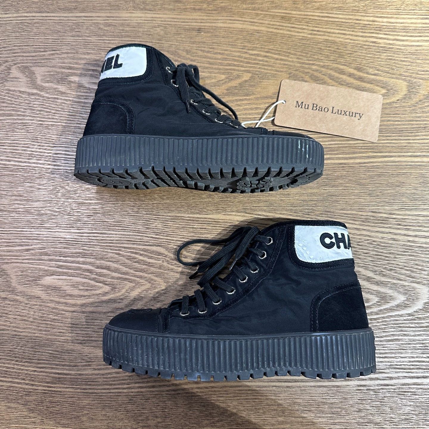 Chanel Chanel apr625 black lace-up sneaker size 37 Size US 6.5 / IT 36.5 - 3 Thumbnail