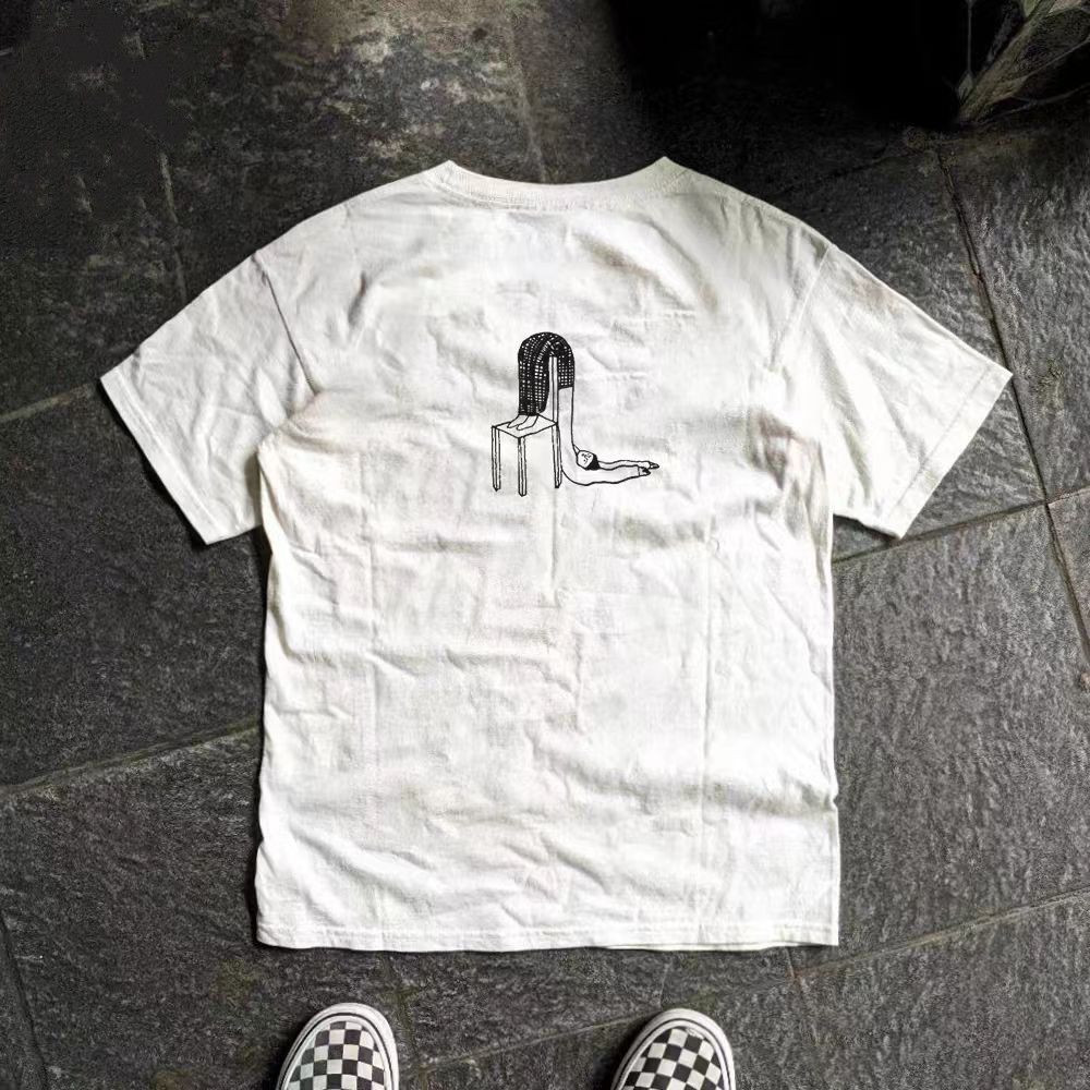 Vintage White casual retro fun chair print cotton t-shirt Size US M / EU 48-50 / 2 - 2 Thumbnail
