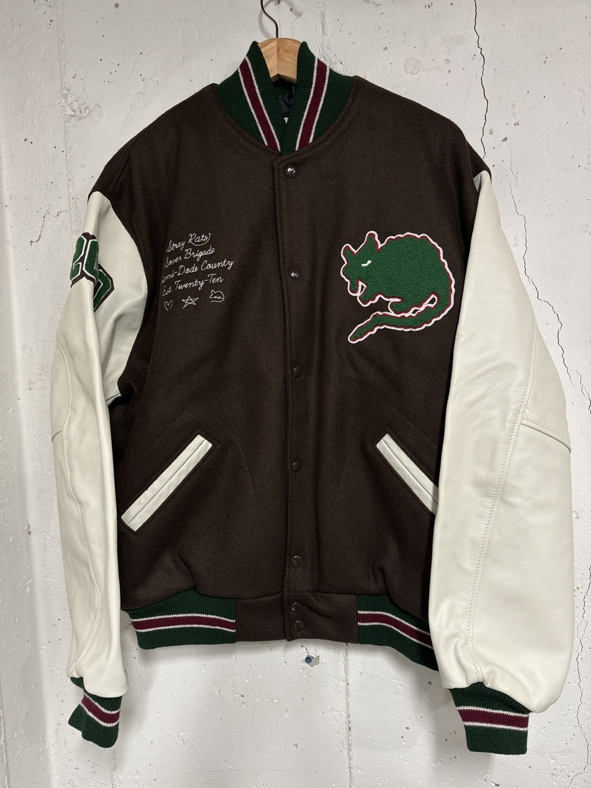 Stray Rats Stray Rats Brown Varsity Jacket 10 Year Anniversary