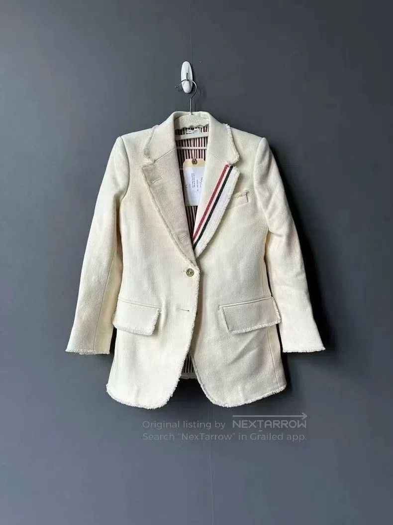 Thom Browne Thom Browne Fringed Striped Blazer Size 36S - 1 Thumbnail