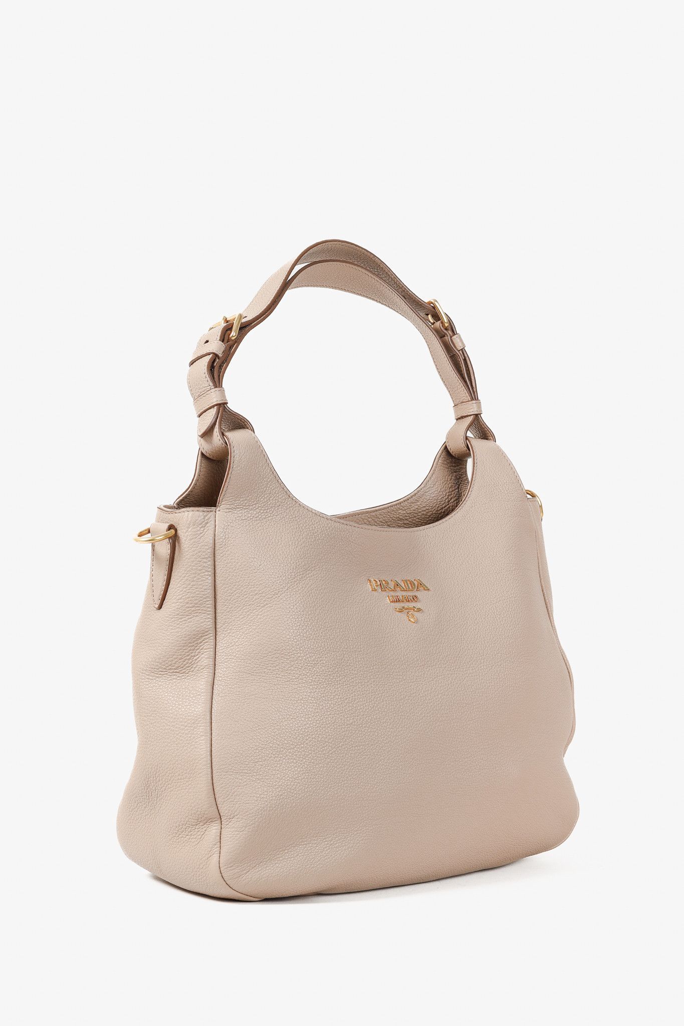 Prada Prada Cammeo Vitello Daino Striped-Crossbody-Strap Hobo Size ONE SIZE - 2 Thumbnail