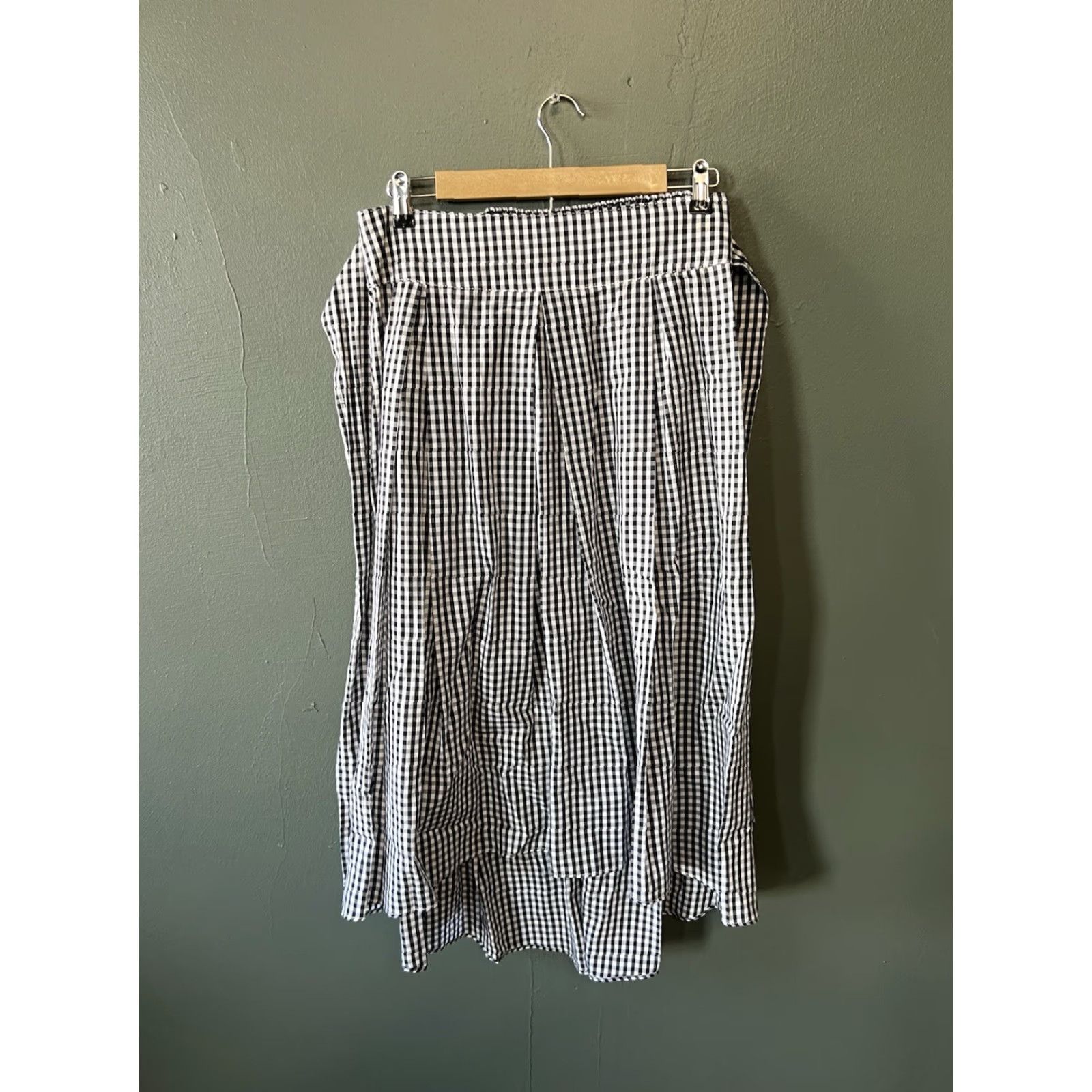 Vintage VINTAGE Max Studio Skirt Womens Black Checkered Long Flare Size S NWT Size 28" / US 6 / IT 42 - 2 Thumbnail