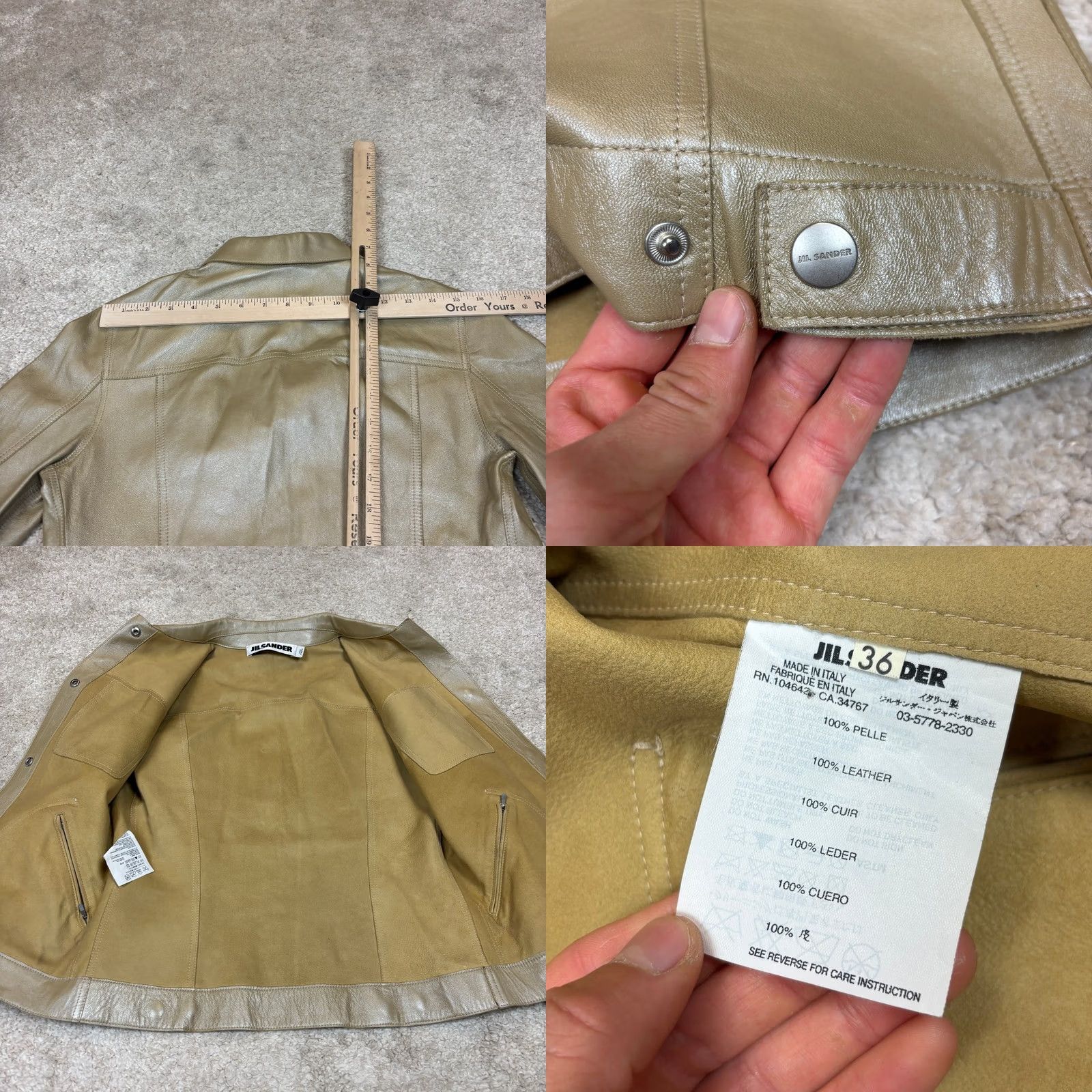 Jil Sander Jil Sander Raf Simons Leather Jacket Women 36 Minimalist Quiet Luxury Gold Leather Jacket Womens 36 Quiet Luxury Vas? Size XS / US 0-2 / IT 36-38 - 8 Thumbnail